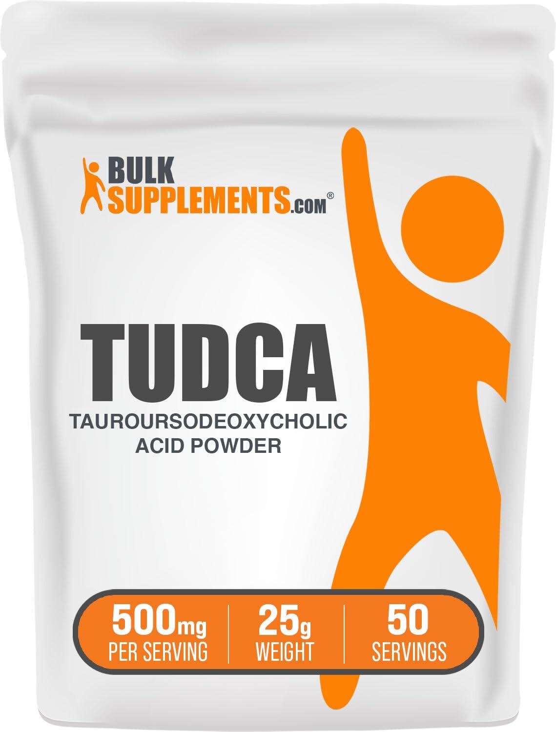 BULKSUPPLEMENTS.COM BulkSupplements.com TUDCA Powder - Tauroursodeoxycholic Acid, TUDCA 500mg - TUDCA Supplement for Liver Support - Gluten Free, 500mg per Serving, 25g (0.88 oz) (Pack of 1)
