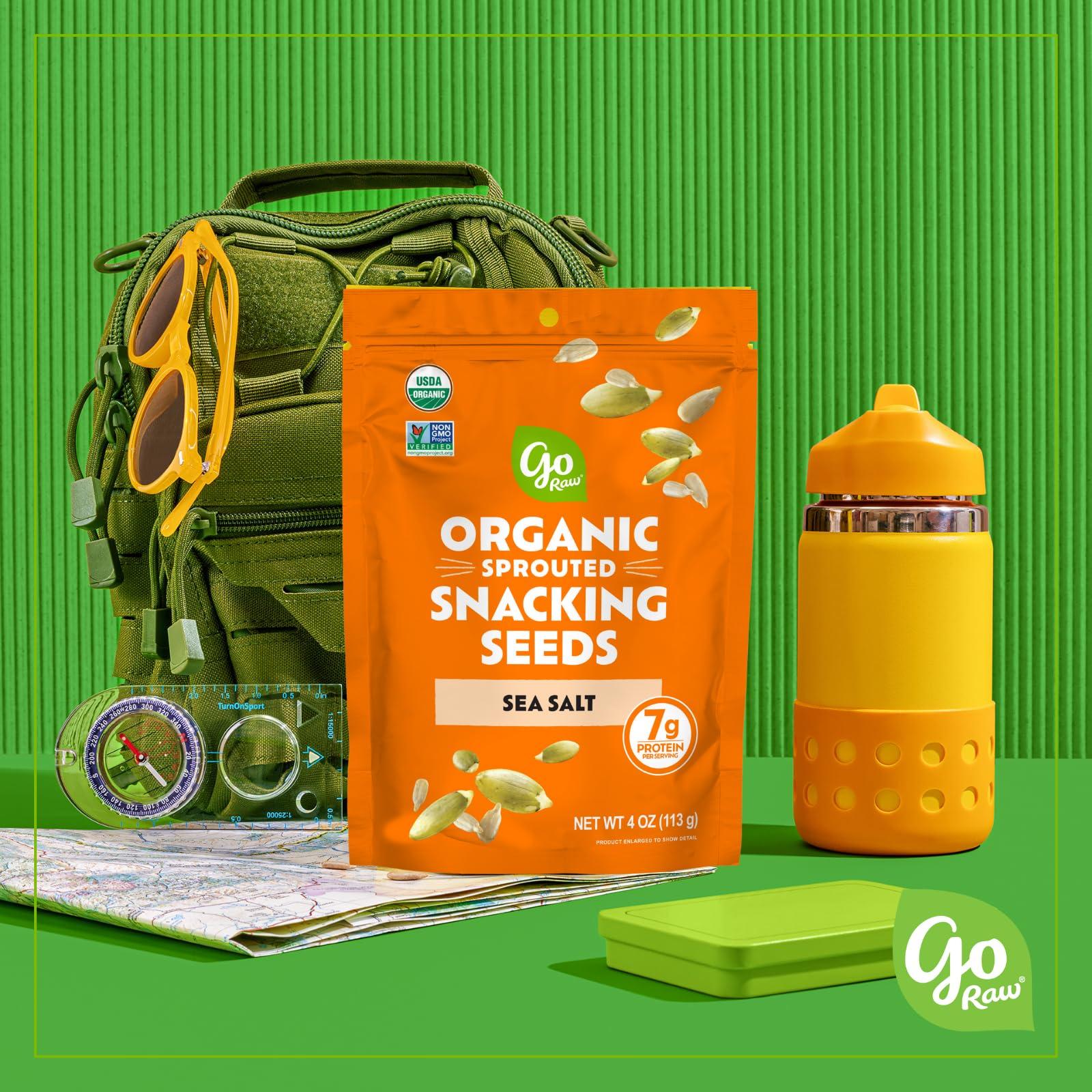 go Raw Go Raw Organic Sprouted Sea Salt Sprouted Snacking Seeds, 4 oz, 6 Pack, Pumpkin & Sunflower Seeds, Keto, Kosher