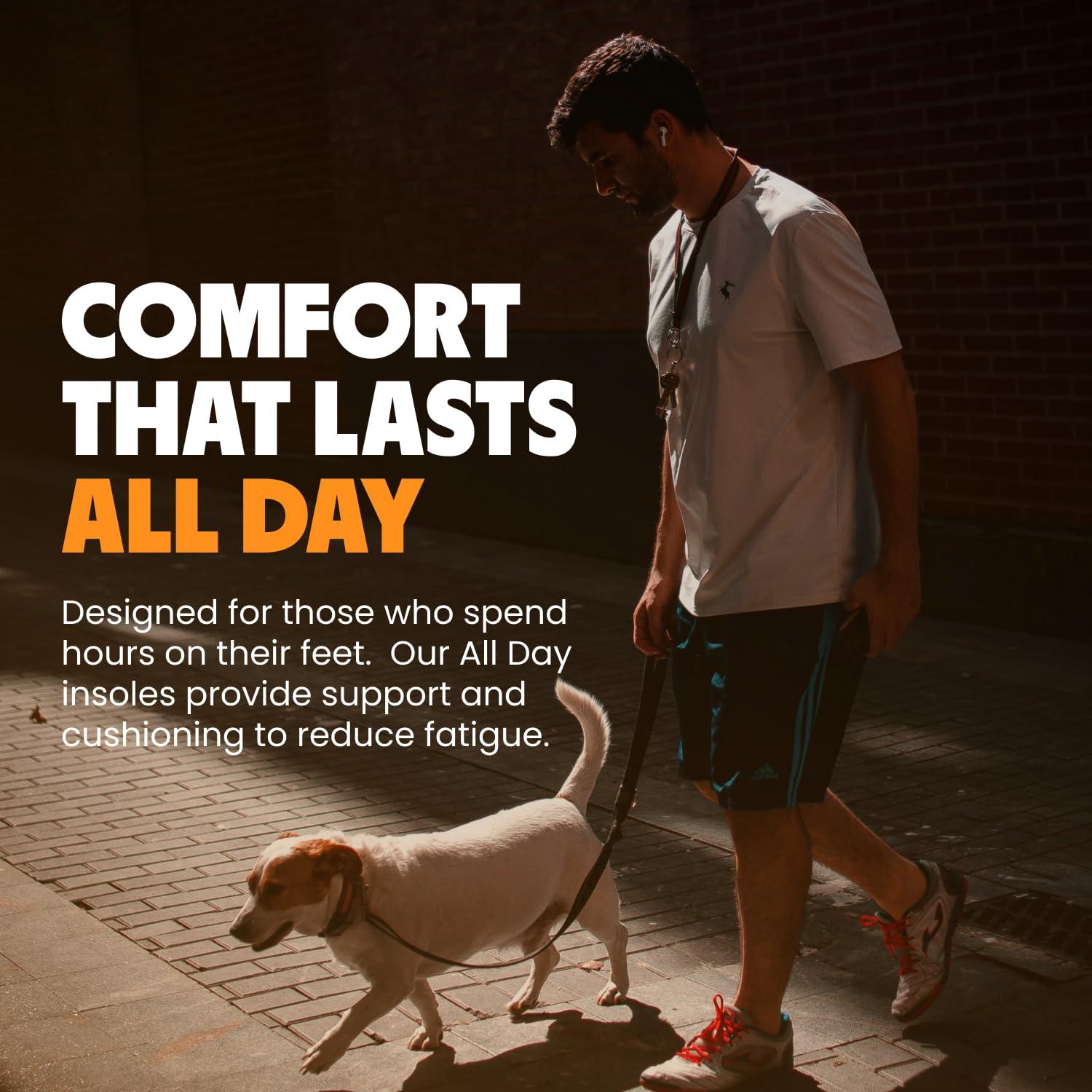 Move MOVE All Day Comfort Insole - Extra Plush Foam Insole for Stress Reduction on Feet, Knees, Back, Shock Absorbing, Walking, Foot Cushion, Comfort, Arch Support, and Work Boots (M9-9.5/W10.5-11)