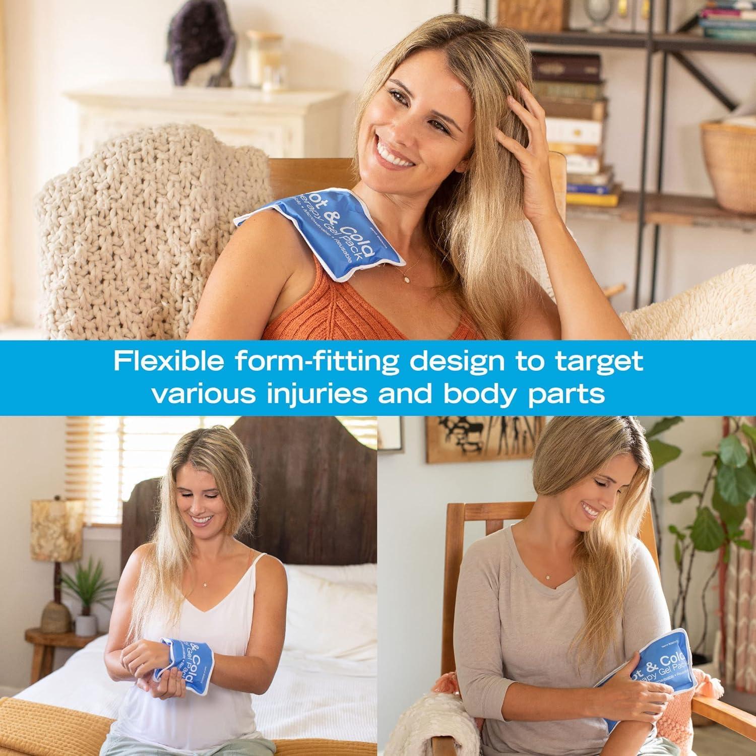 Roscoe Medical Roscoe Medical Gel Ice Packs Reusable and Cold Packs for Injuries Reusable, Shoulder Ice Pack, Knee Ice Pack, Hot and Cold Pack, Ice Pack for Back, 5 x 10 Inches, Small Ice Pack