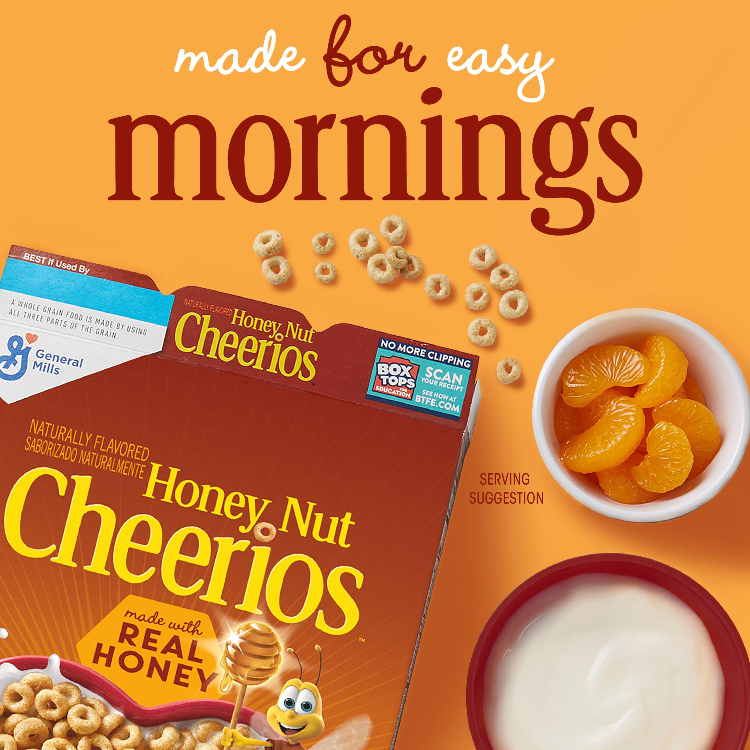 Cheerios Honey Nut Cheerios Heart Healthy Breakfast Cereal, Gluten Free Cereal With Whole Grain Oats, 10.8oz
