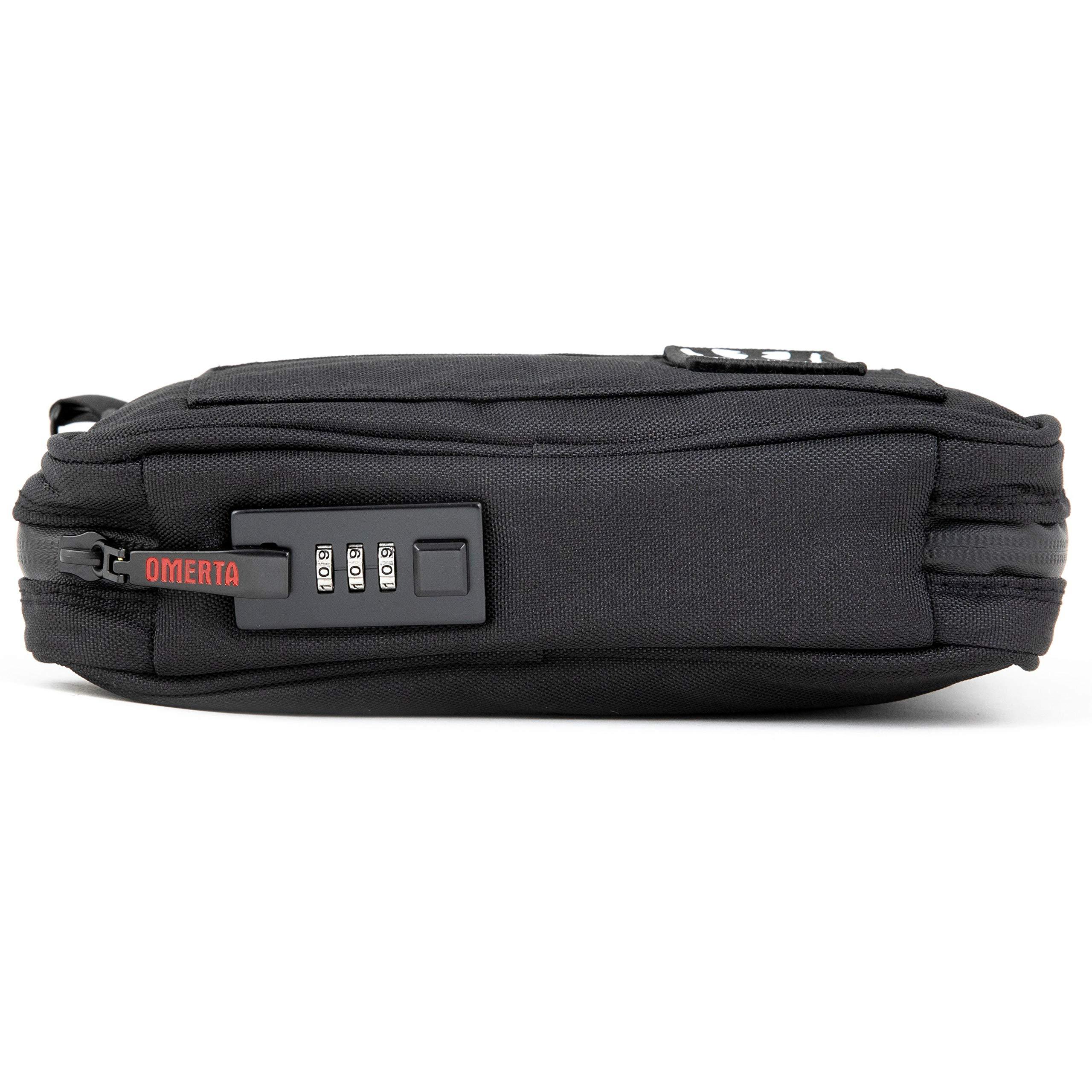 DIME BAGS DIME BAGS Boss with Lock Padded Pouch with Activated Carbon Technology | 3-Digit Combo Lock | Low-Profile, Sleek Design (5 Inch, Black)