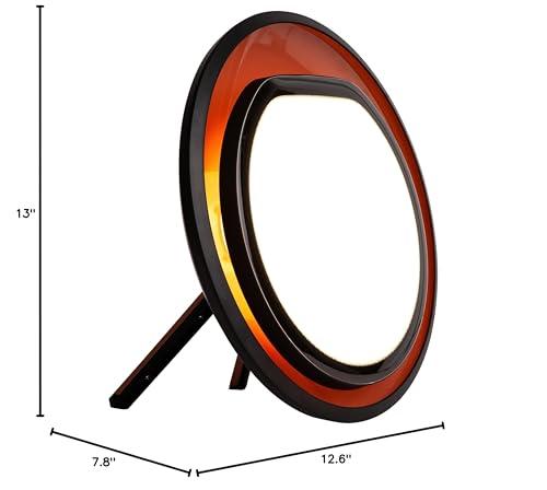 Lumie Lumie Halo | 10,000 Lux Light Therapy Lamp for Winter Blues Relief, Mood Boost, and Energy | Adjustable Brightness and Color Temperature | Simulates Natural Sunlight | Black/Copper