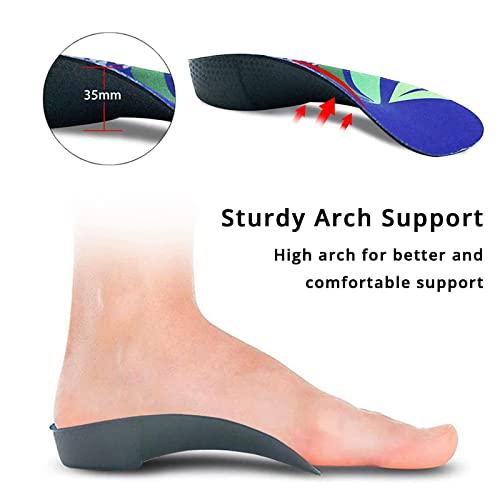 ActFun Over Pronation Insoles, 3/4 Length High Arch Support Insoles Orthotic Inserts, Plantar Fasciitis, Flat Feet, Heel Pain, Relief Shoe Inserts for Men and Women Running Sports, S