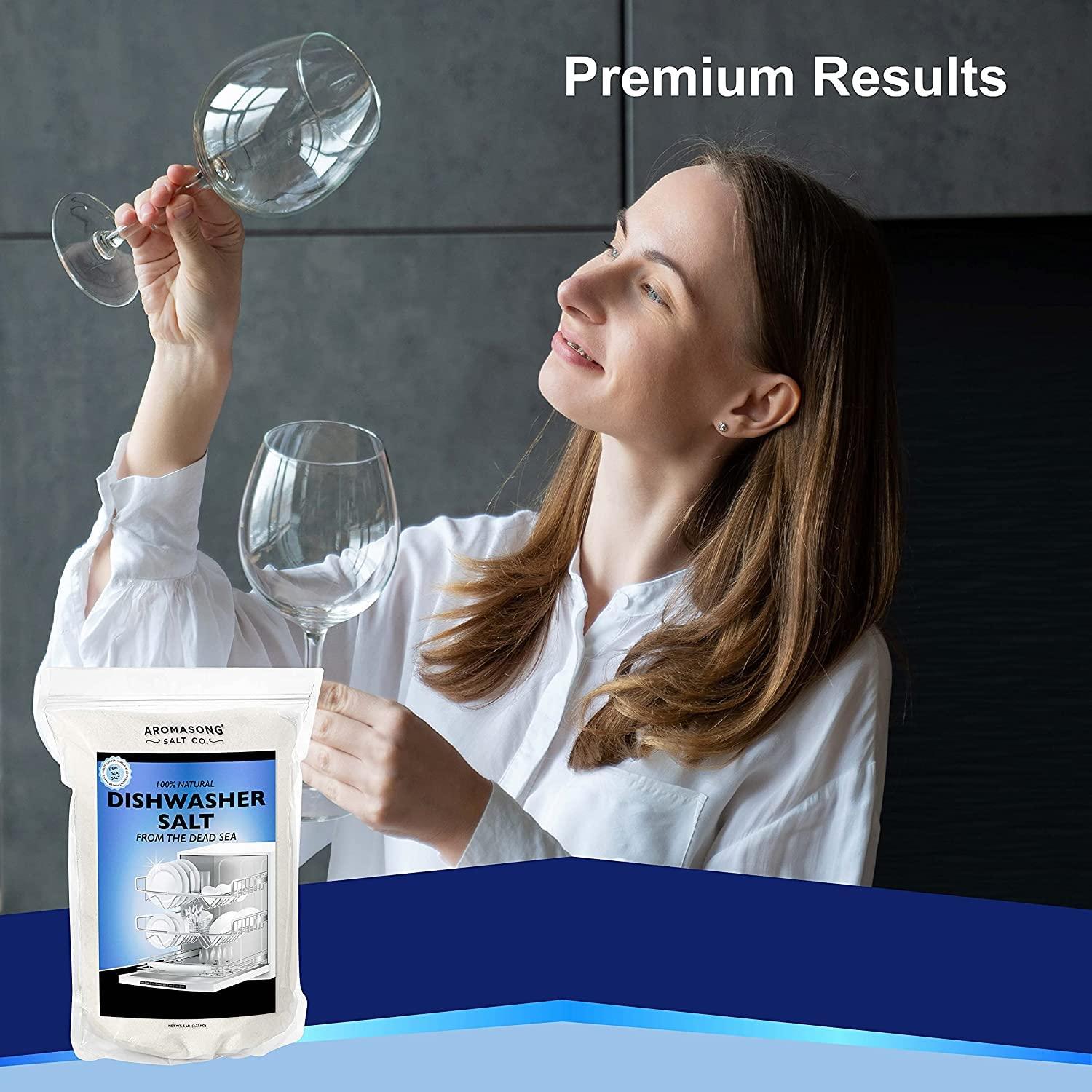 Aromasong Aromasong Dishwasher Salt 10 LB - 100% Natural Water Softening Agent for Cleaner Dishes & Washer Reactivation. Compatible with Bosch, Miele, Whirlpool, Thermador, and More (packaging may vary)