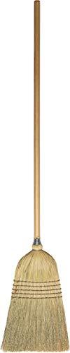 Weiler Weiler 95033 Heavy-Duty Corn Broom with Wooden Handle, 5 Sews, 100% Natural Corn Fill for Indoor or Outdoor Sweeping