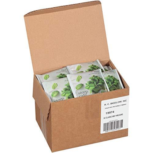 Bigelow Tea Steep Café Mint Herbal Tea, 50 Bags per Box, Single Source, Premium Whole Leaf Teas in a Sachet Pyramid Bag, Individually Wrapped in a Foil Pouch, Hot or Iced, by Bigelow Tea