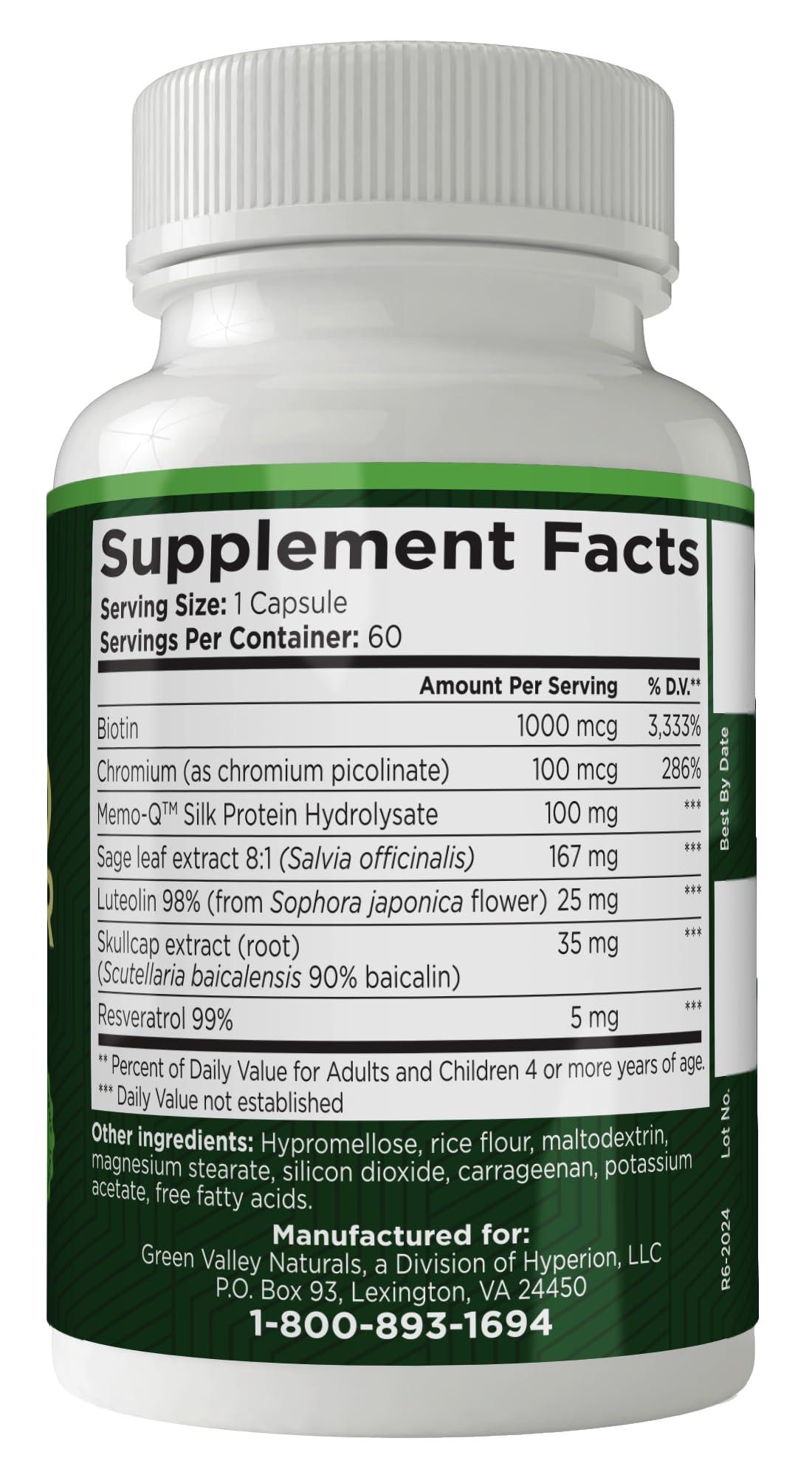 GREEN VALLEY NATURALS GREEN VALLEY NATURALS - Advanced Brain Power - Supports Healthy, Normal Brain Function, Focus and Concentration, clinically formulated to Support Healthy Brain Clarity. (1 Bottle, 60, Count)