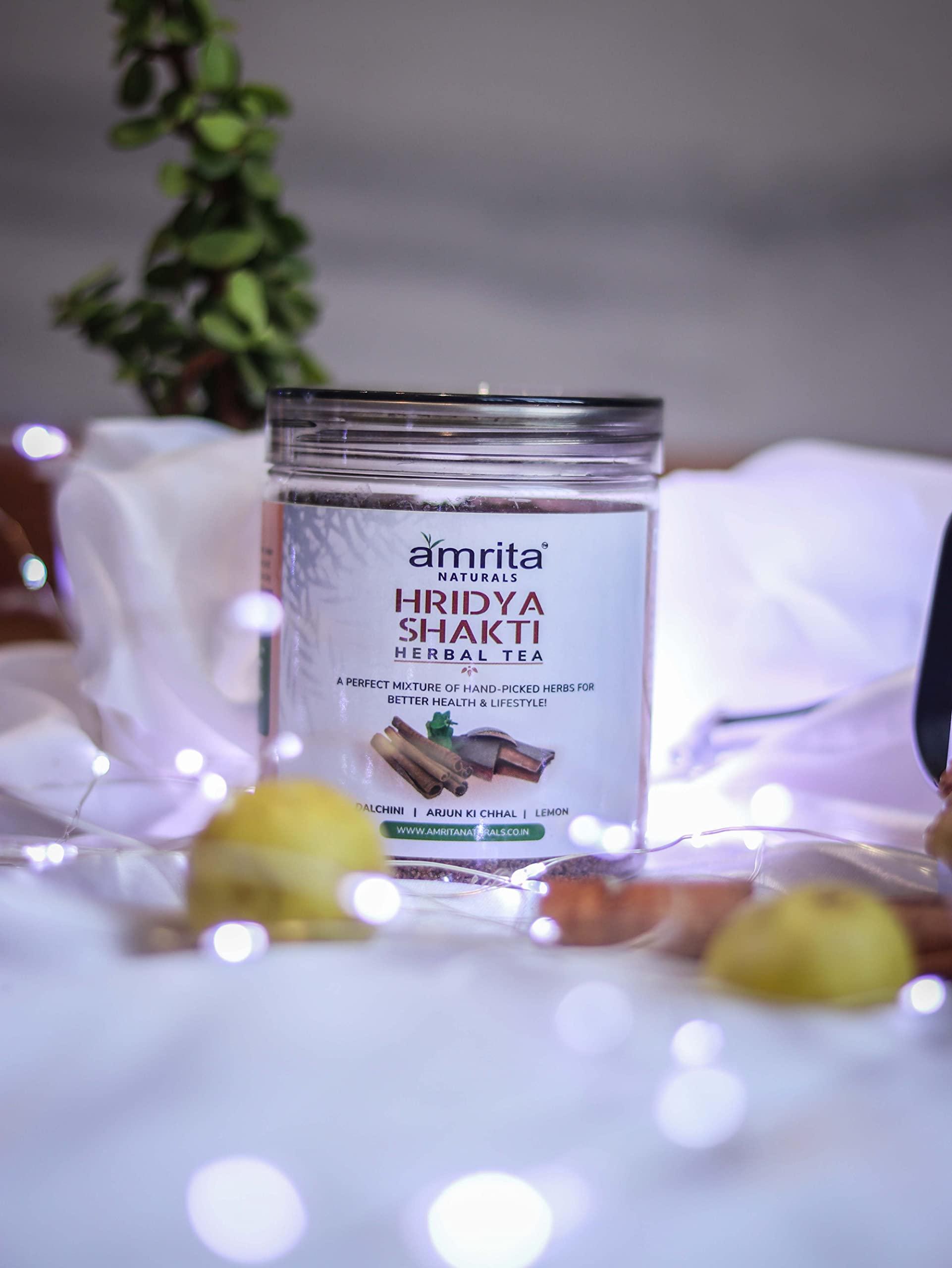 Amrita Naturals Amrita Naturals Hridya Shakti Herbal Tea - Gluten-Free, Vegan, Natural Instant Arjun Bark Hridyashakti Tea with No Artificial Colors & Flavors - 0.55 lb - 250 Gram - Pack Of 2