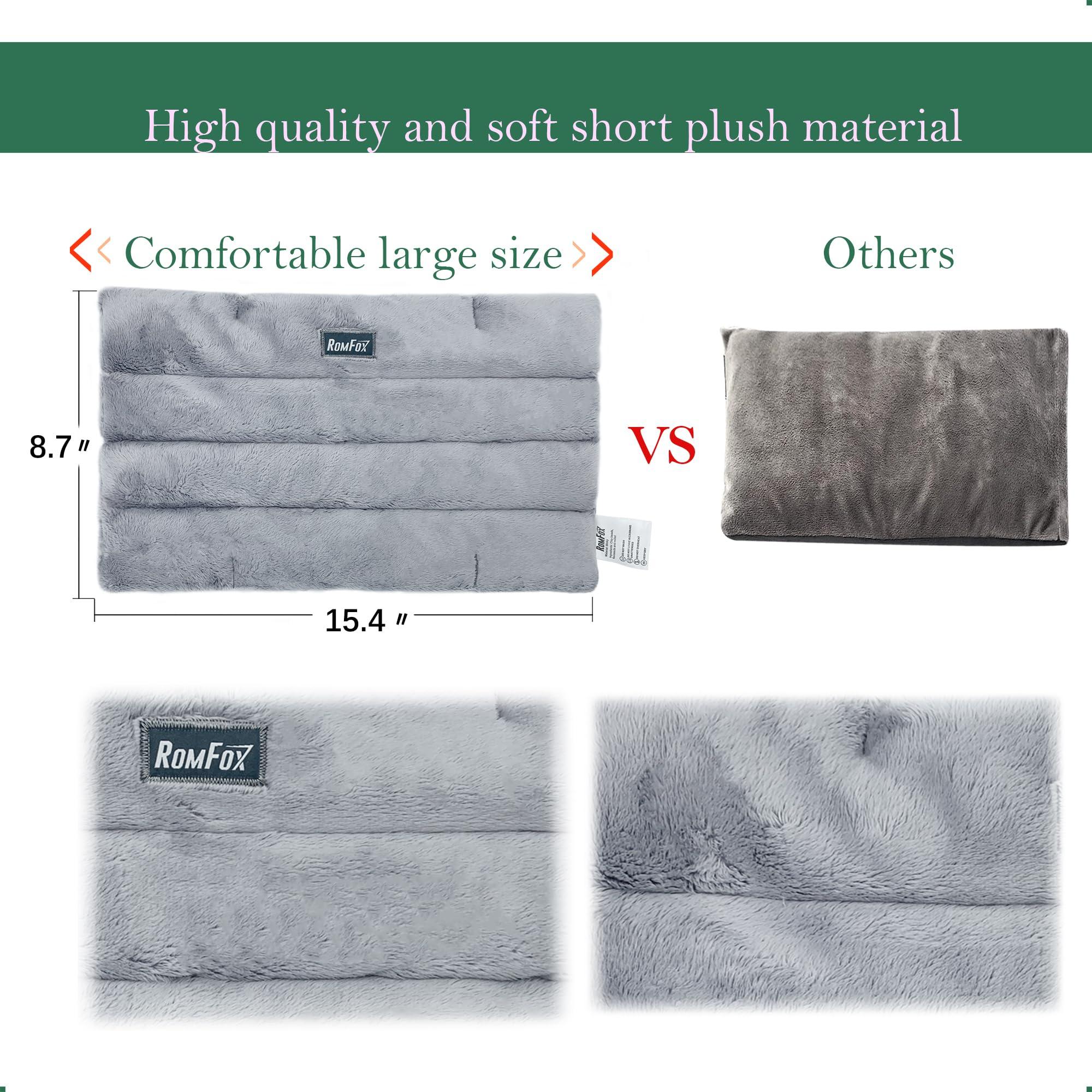 Romfox Romfox Microwavable Heating Pad for Pain Relief, Moist Heat for Menstrual Cramps, Muscles, Joints, Back, Neck and Shoulders, Heat Compress Pillow, for Both Hot and Cold Therapy (Grey - Unscented)