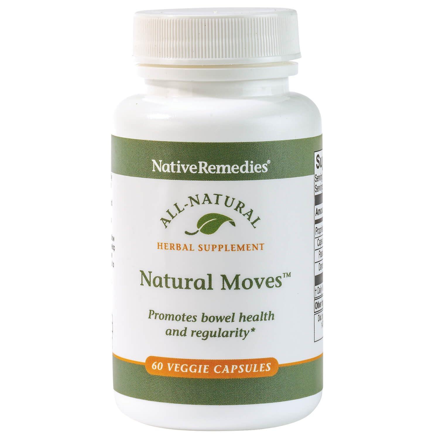 Native Remedies Native Remedies Natural Moves - All Natural Herbal Supplement Promotes Bowel Health and Regularity as Related to Constipation - 60 Veggie Caps