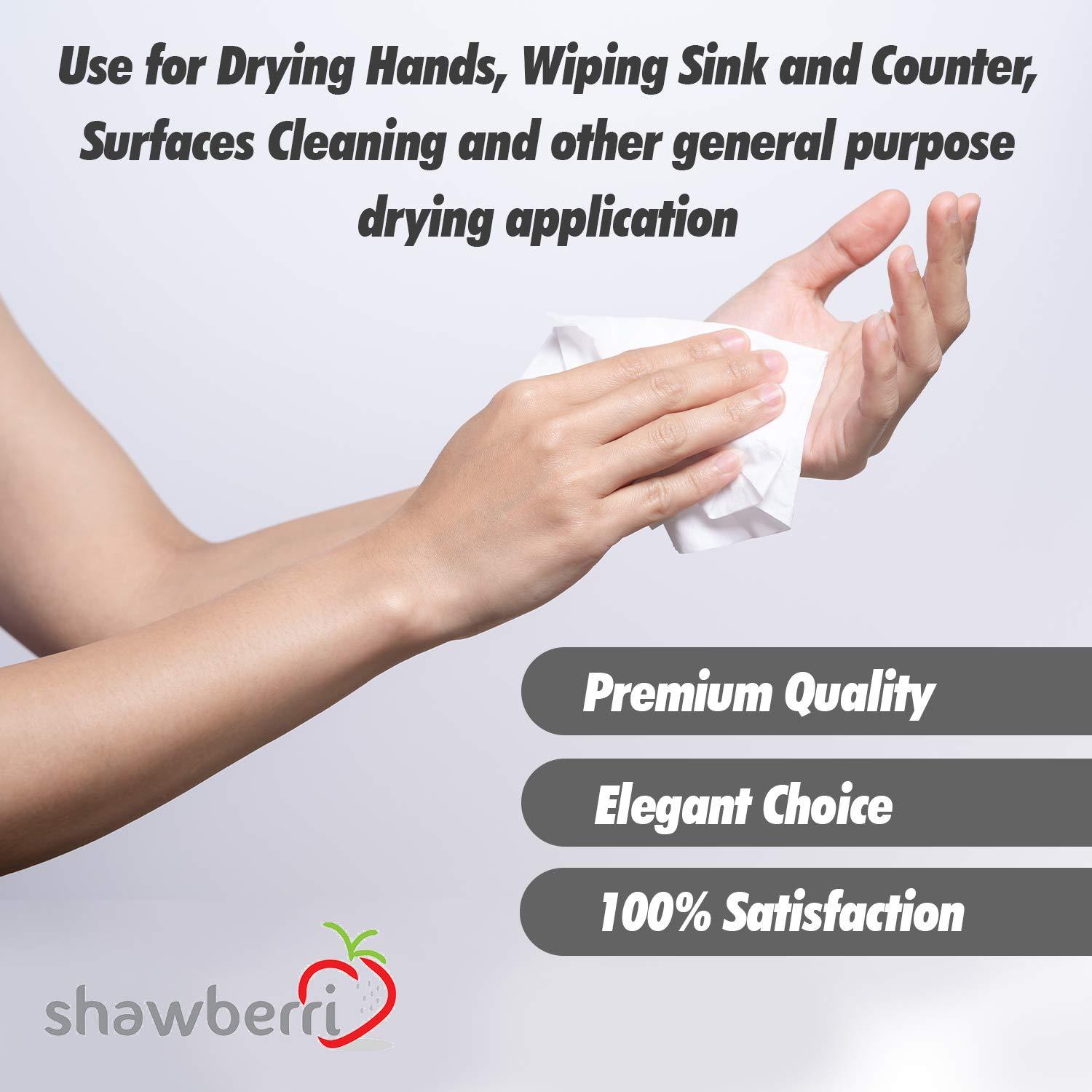 shawberri 400 Paper Towels Cloth-Like Hand Tissue Paper Napkins, Disposable Hand Towels for Bathroom Guests, Disposable Face Towel for Guest, Washcloths or Dinner Napkin, Made in USA, White