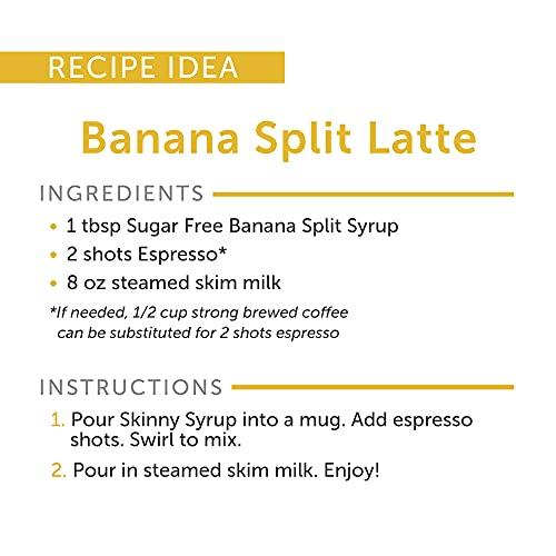 Jordan's Skinny Mixes Jordan's Skinny Syrups Sugar Free Banana Split Syrup | Gluten Free | Keto | Kosher | Made in the USA