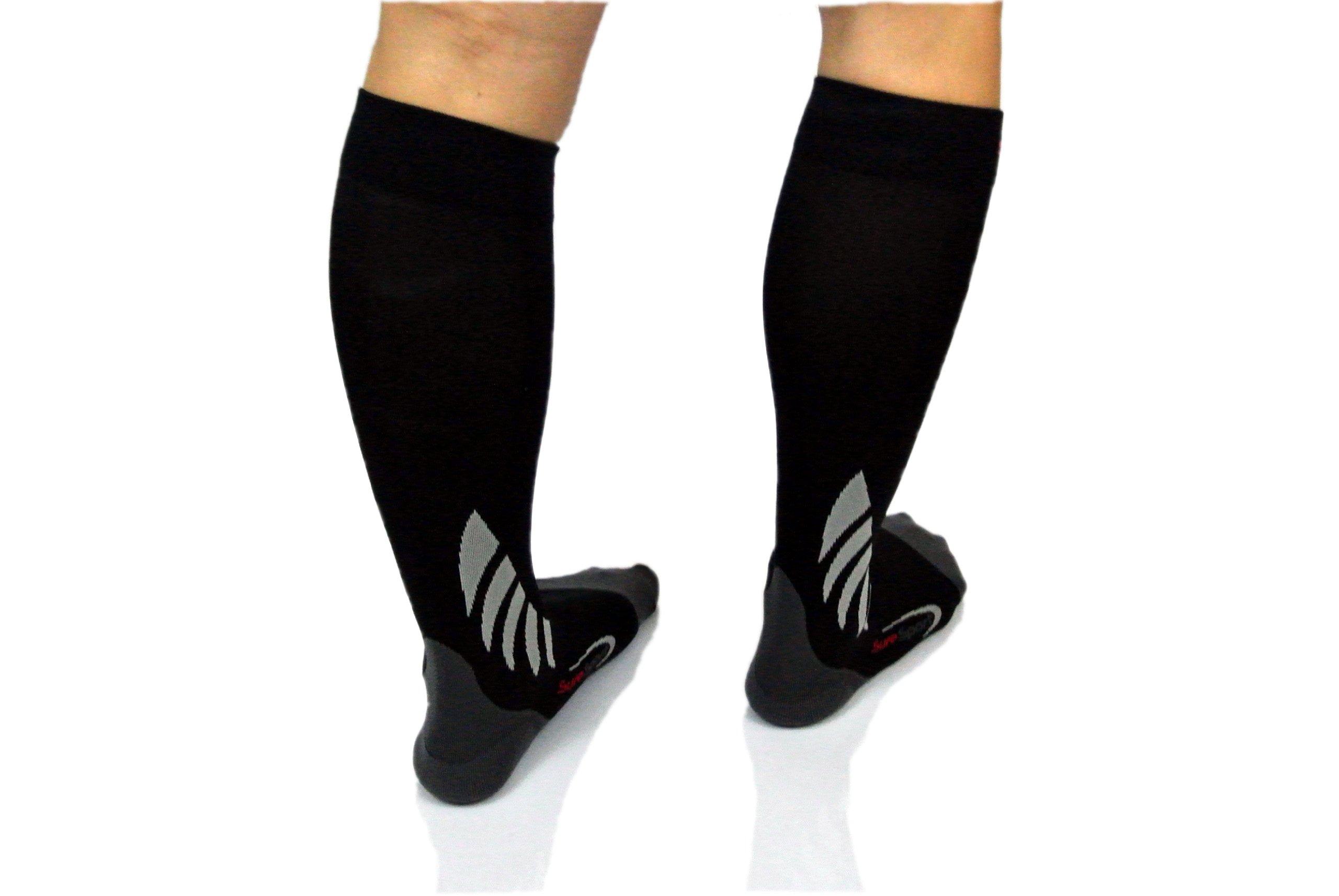 SureSport SureSport Knee-High Compression Socks (Small, Black)