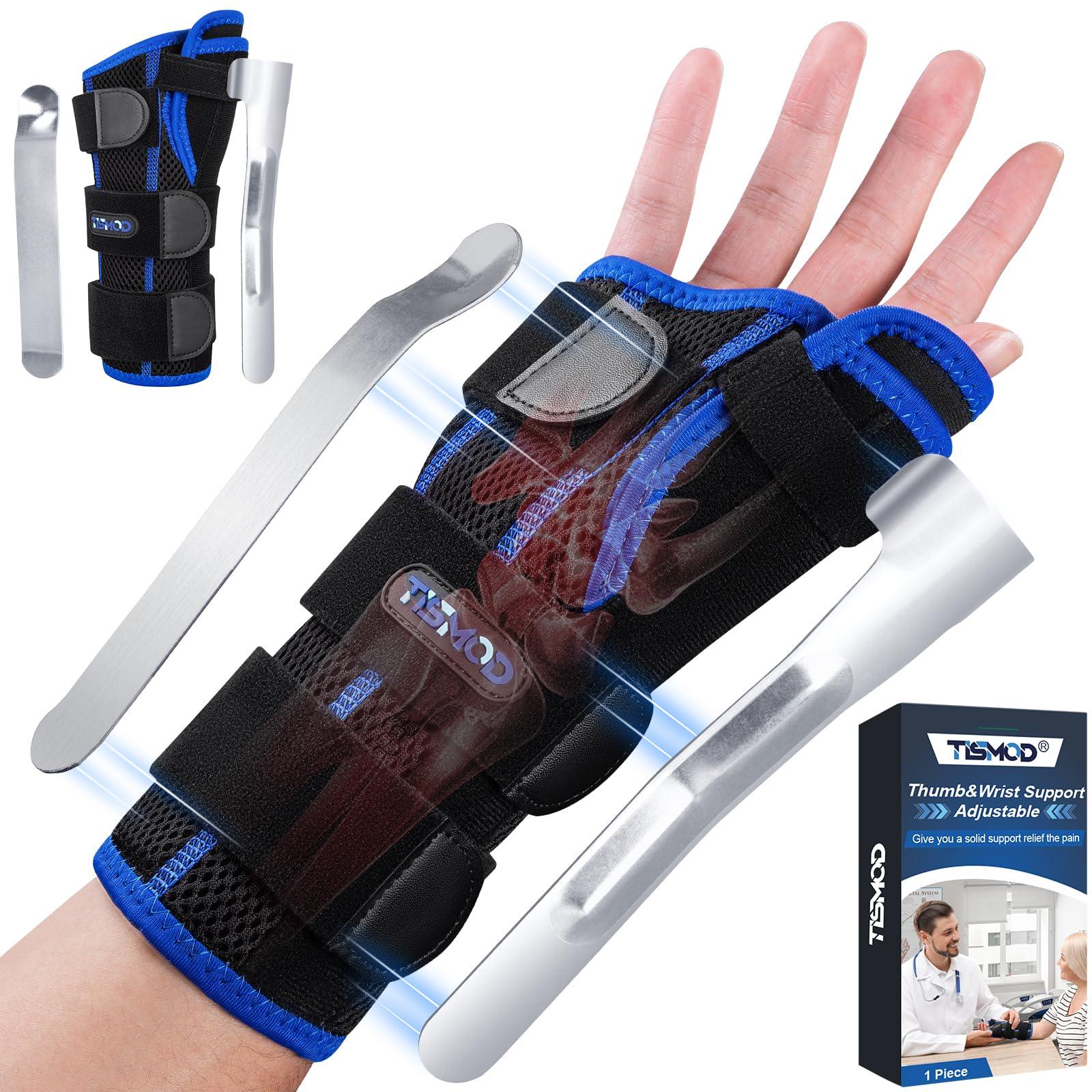 TISMOD TISMOD Carpal Tunnel Wrist Brace with Thumb Support,Adjustable Night Thumb Spica Splint Right Left Hand,Wrist Guard Stabilizer Support for Tendonitis,sprain,syndrome,De Quervain\'s Tenosynovitis