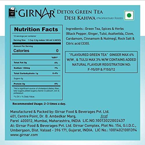 GIRNAR Girnar Detox Green Tea, 10 Sachet Pack