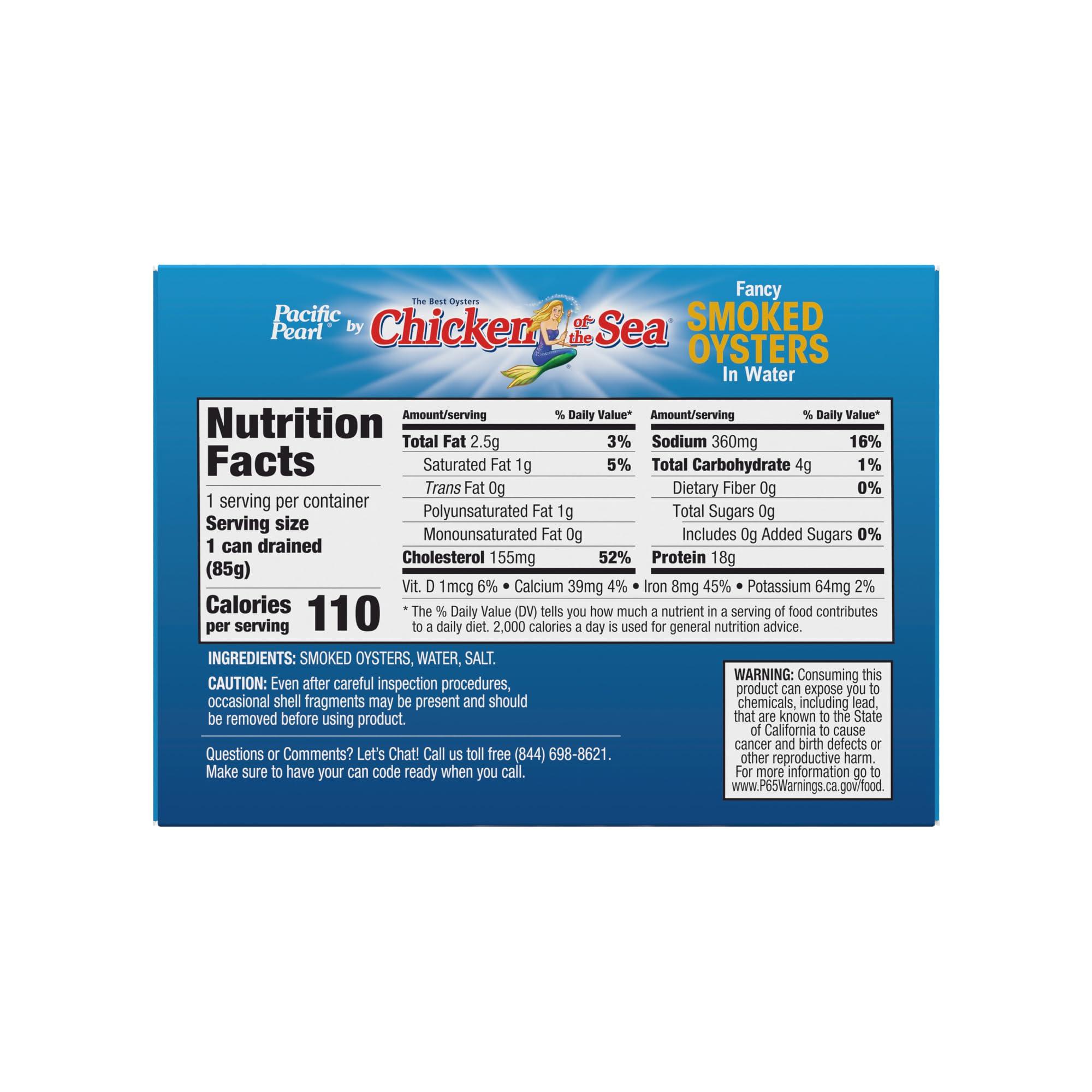 Pacific Pearl Pacific Pearl Fancy Smoked Oysters in Water 3.75 oz (Pack of 12)