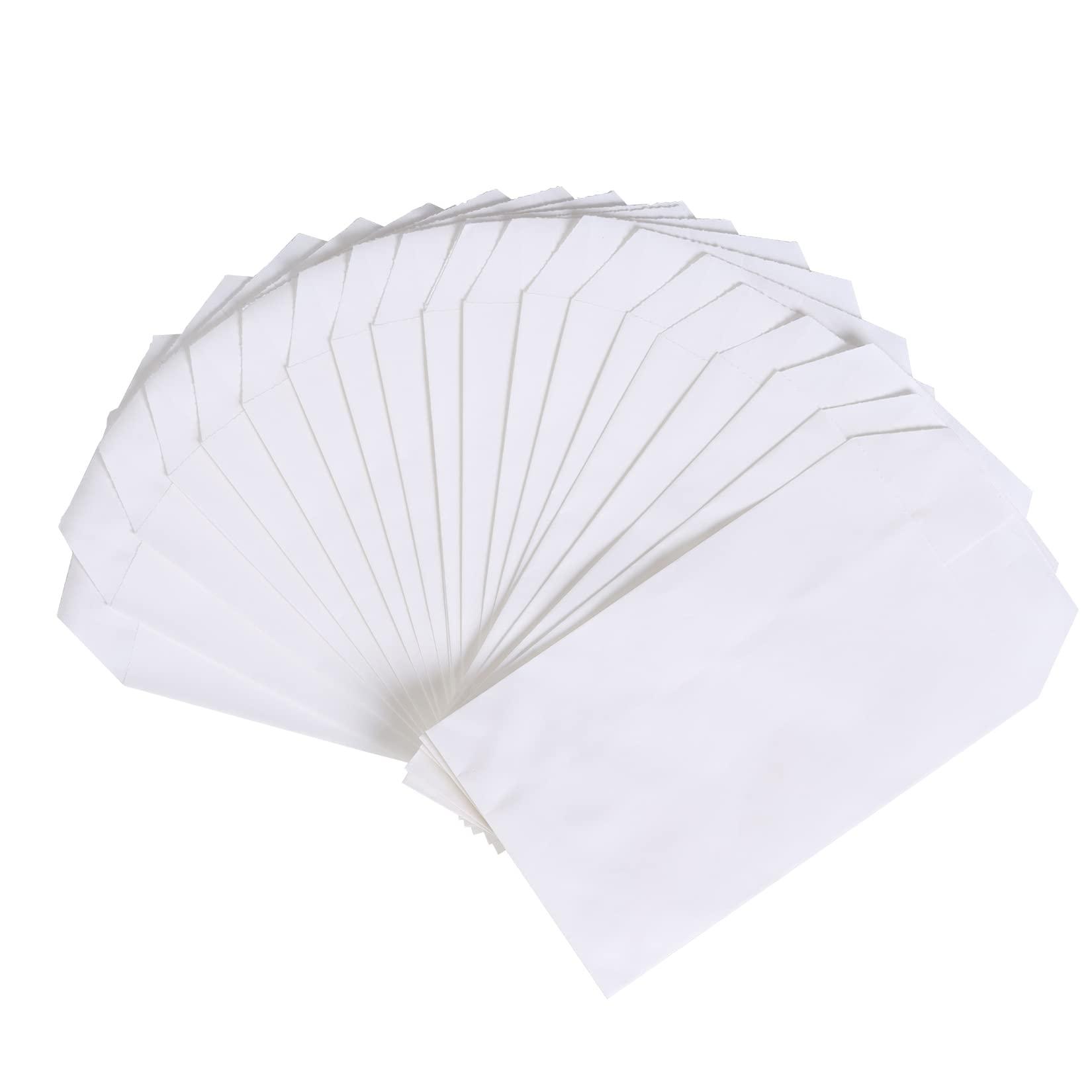 Florskoye Florskoye Flat Kraft Paper Treat Bags White 100 Pack, 4x6 Inch Small Paper Bags for Gift Sandwich Candy Cookie Snacks Doughnut Popcorn Craft Jewelry Merchandise Party Favor Bags ( White 3.9x5.9 Inches)