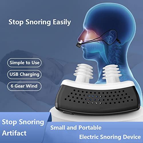 Walkervo Anti Snoring Devices with Fixing Strap Electric Snore Stopper Wearable Anti-snoring Chin Massager 6-Speed Wind Adjustment Stop Snoring Improve Sleep