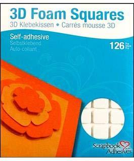 HomeHobby by 3L Scrapbook Adhesives 3D Self-Adhesive Foam Squares 126/Pkg-White .5inX.5in