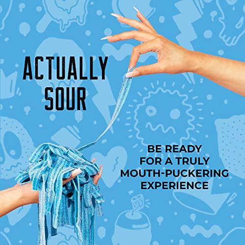 SOUR STRIPS Sour Strips Raspberry Flavored Sour Candy Strips, Deliciously Sour Chewy Candy Belts, Vegetarian Candies, 12 Strips per Pack, 2 Pack