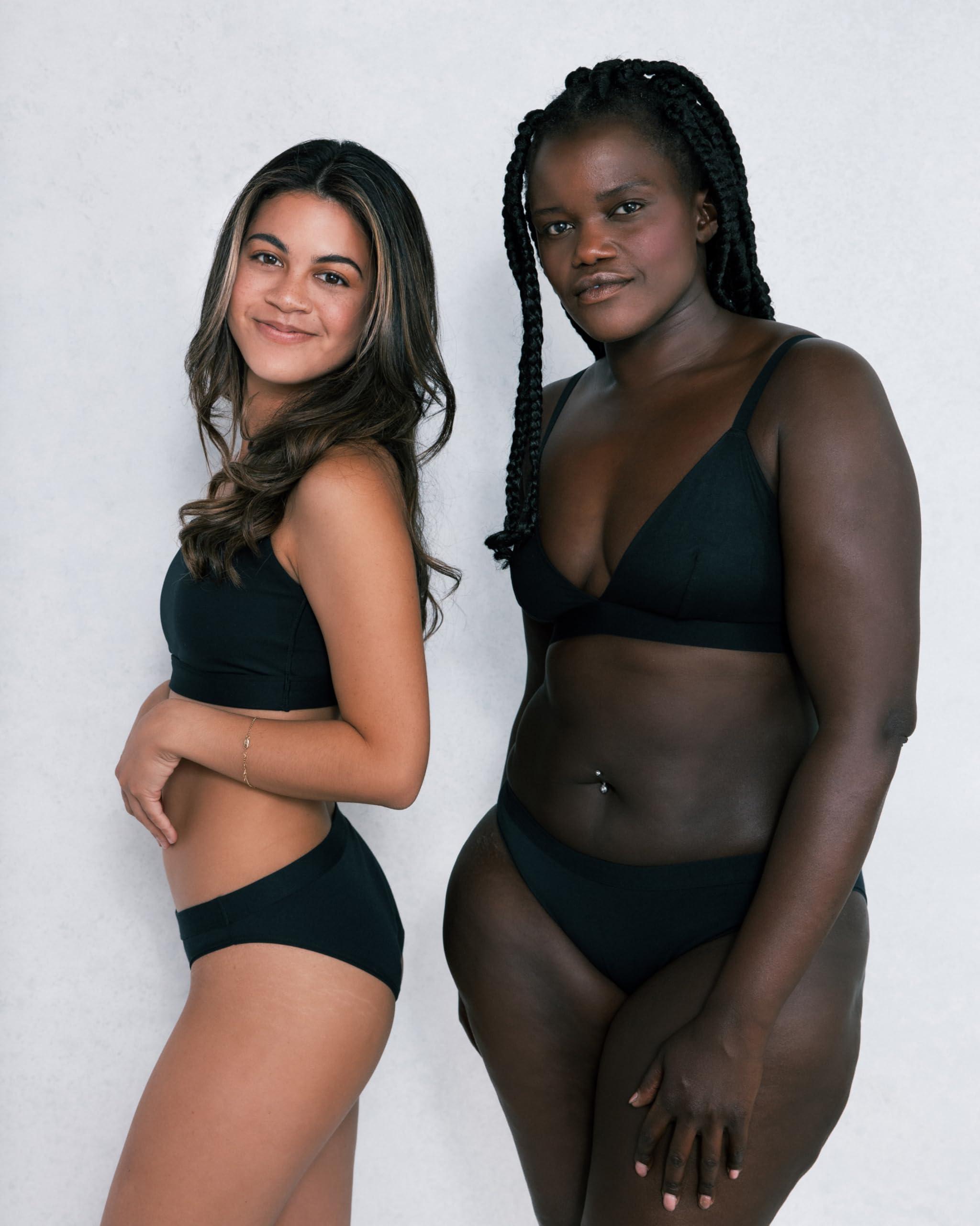 saalt Saalt EveryWear Cotton Brief - Leakproof Period Underwear - Mid-Rise, Full Coverage Womens Underwear - Reusable & Washable - Replaces 3 Pads or 4 Tampons - Small, Volcanic Black