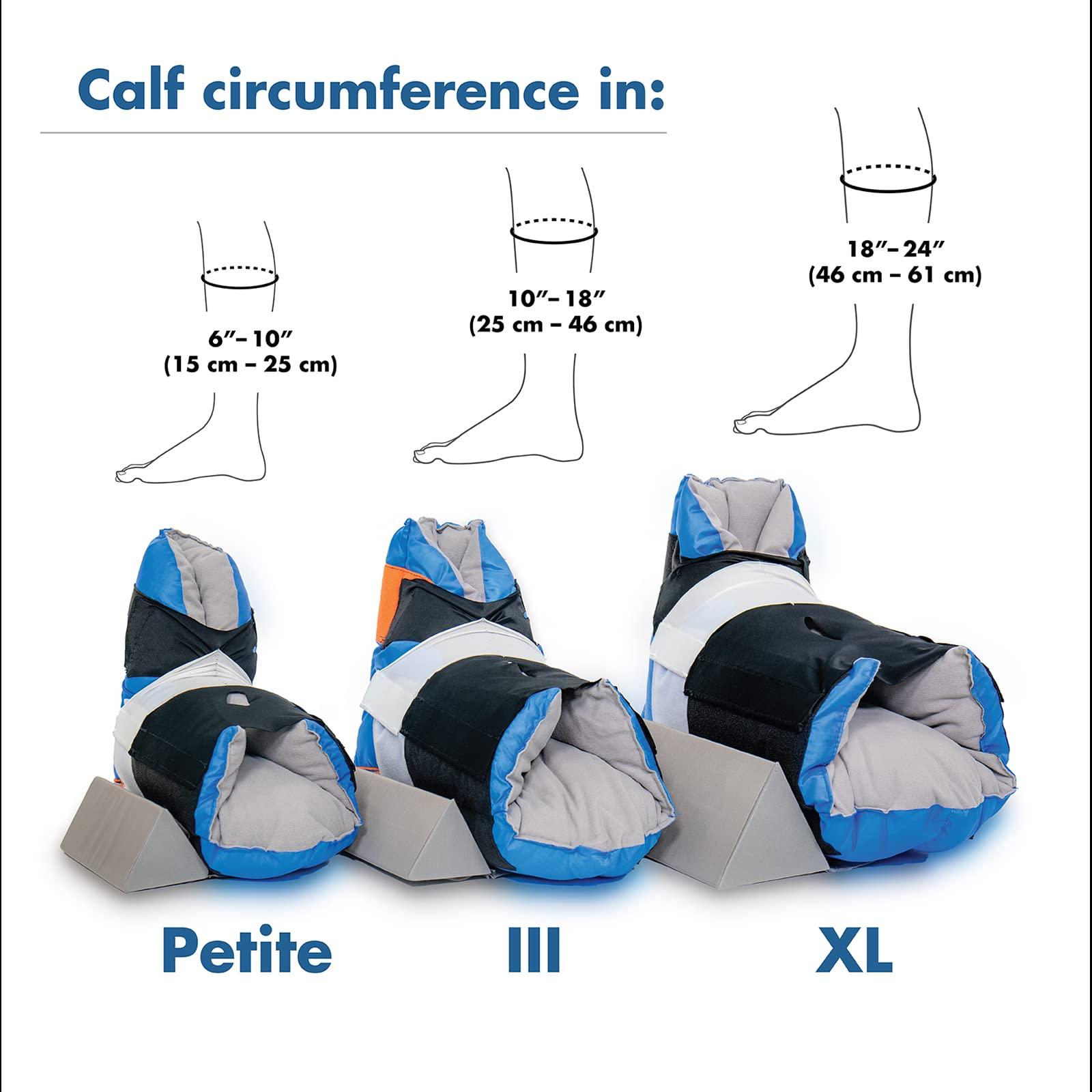 Sage Stryker - Sage Prevalon Heel Protector III 2 Heel Protectors - Cushioned Boot for Heel Pressure Relief with Stabilizing Wedge for Bed-Bound Individuals Petite Size