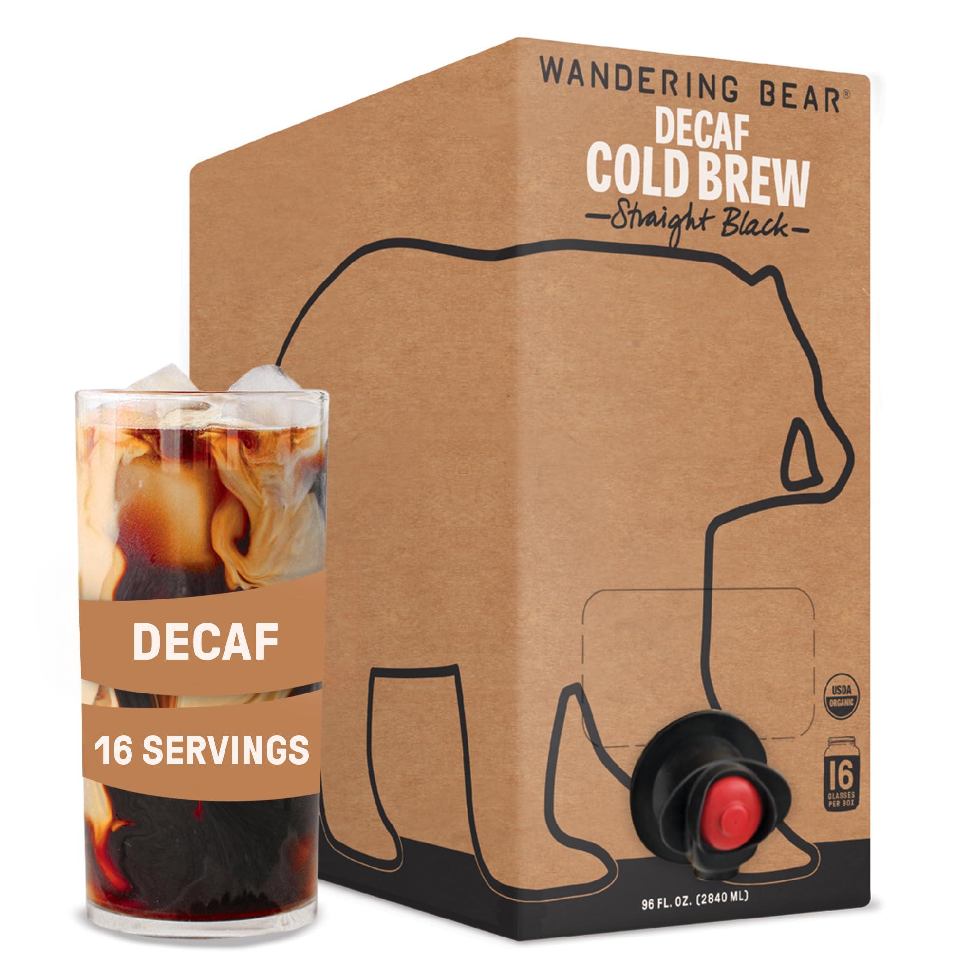 Wandering Bear Wandering Bear DECAF Cold Brew Coffee On Tap, 96 fl oz - Extra Strong, Smooth, Unsweetened, Shelf-Stable, and Ready to Drink Iced Coffee, Cold Brewed Coffee, Cold Coffee