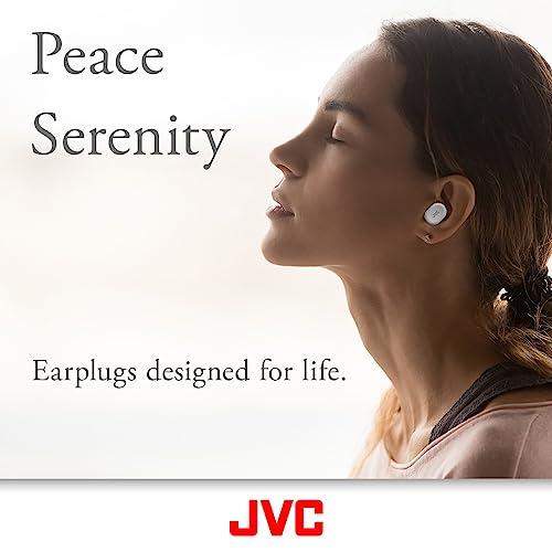 JVC JVC Ultimate Sleeping Earplugs, 35dB Noise Reduction, Water Resistance, Carrying case, Additional Ear-Pieces - EPS433 (White)