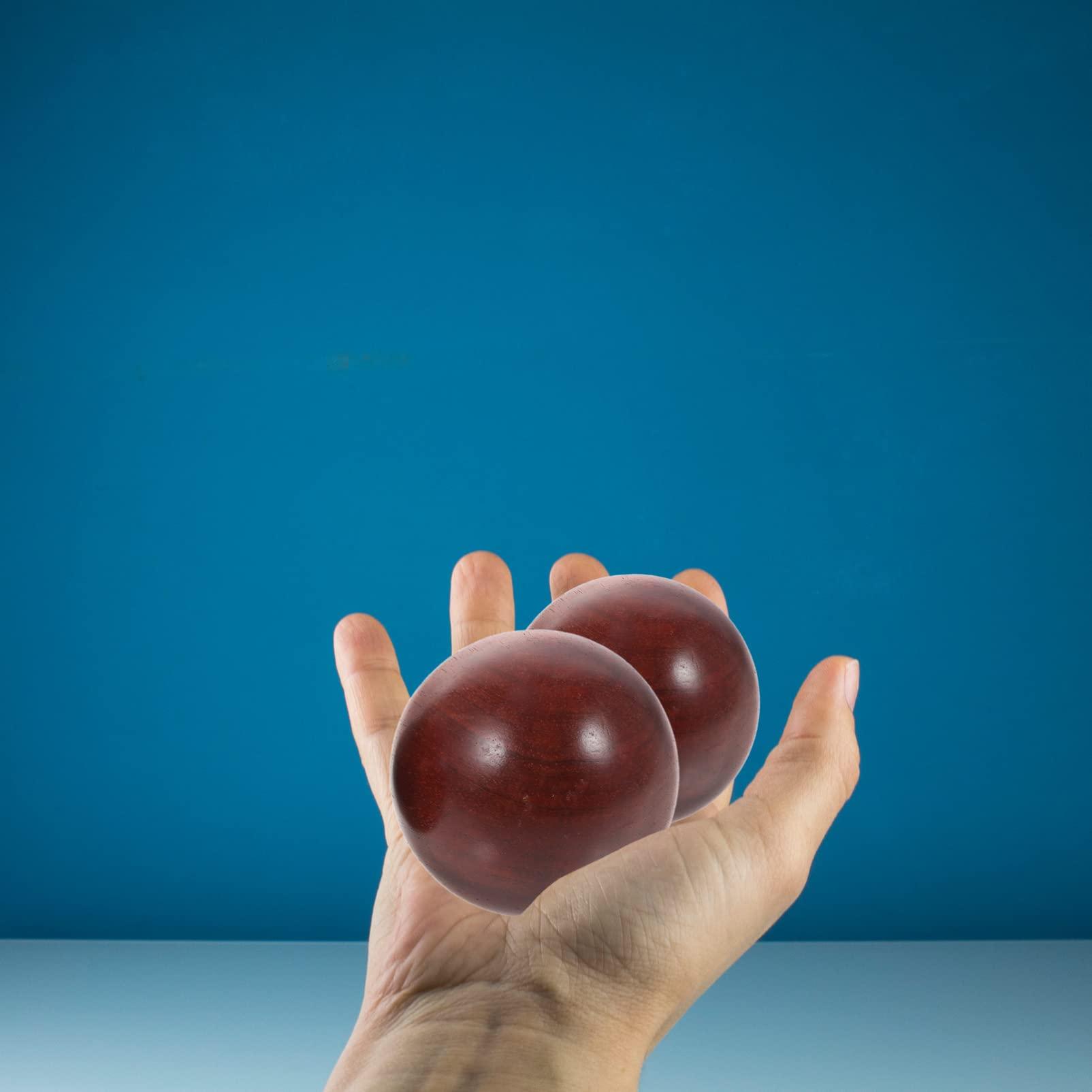 STOBOK STOBOK Baoding Balls Wooden Hand Training Balls Chinese Health Exercise Massage Balls Stress Relieve Hand Exercise Hand Massage Balls