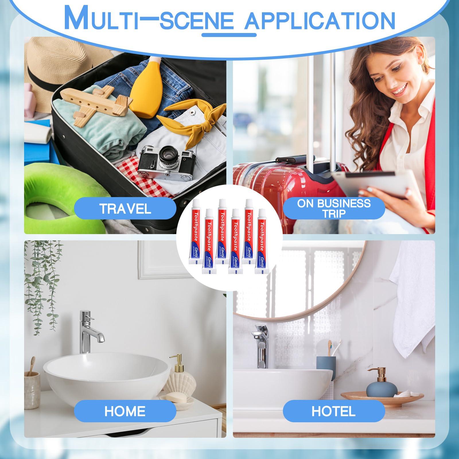 Dimsile Dimsile Mini Toothpaste Bulk Travel Size 0.35oz for Bad Breath, Helps Freshens Breath, Whitens Teeth Regular Disposable Mint Toothpaste for Home Hotel Office Camping