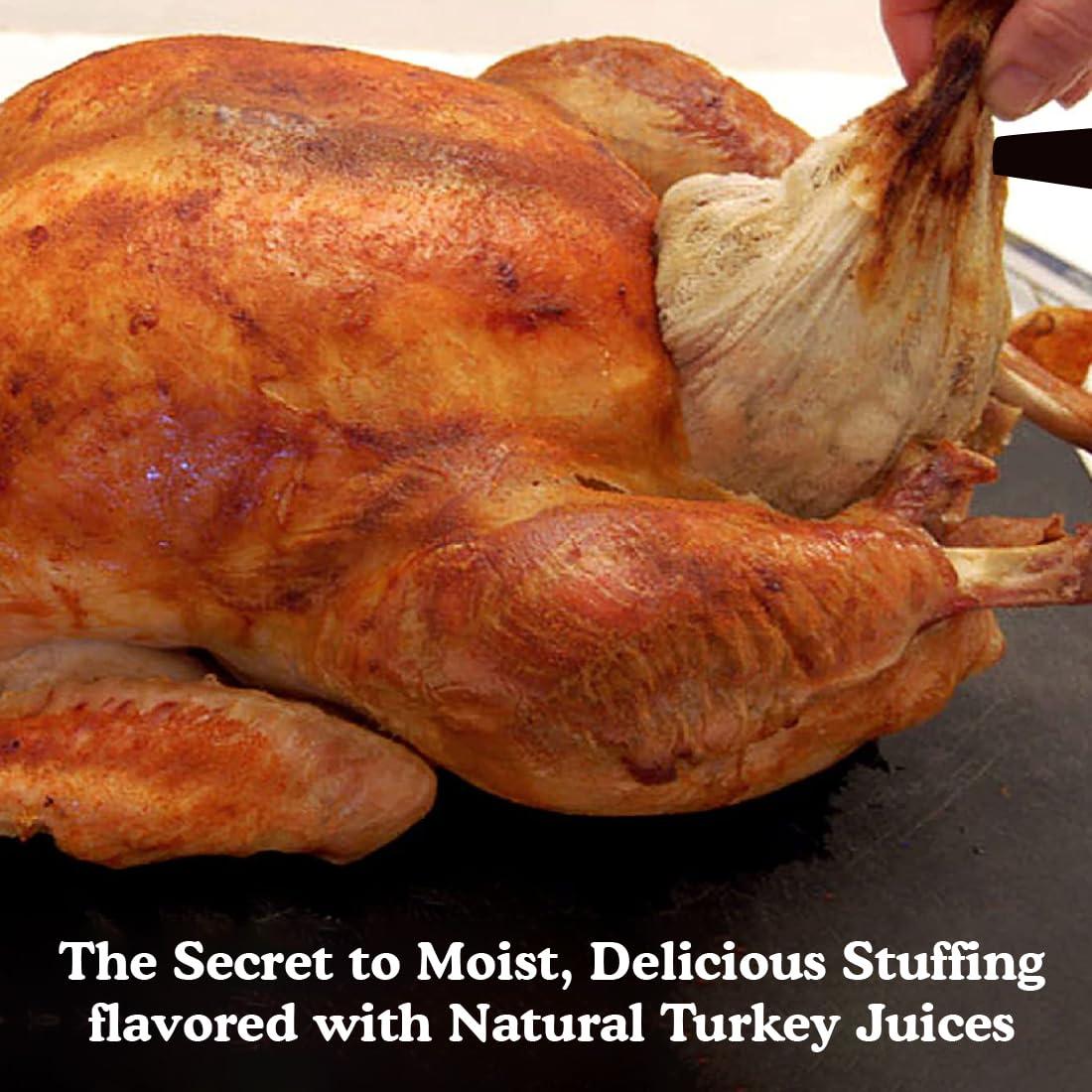 Regency Wraps Regency Wraps Turkey Stuffing Bags, 100% Cotton Mesh Bag Allows Poultry Juice to Flavor Dressing with Mess-Free and Safe Removal, Pack of 2, Natural