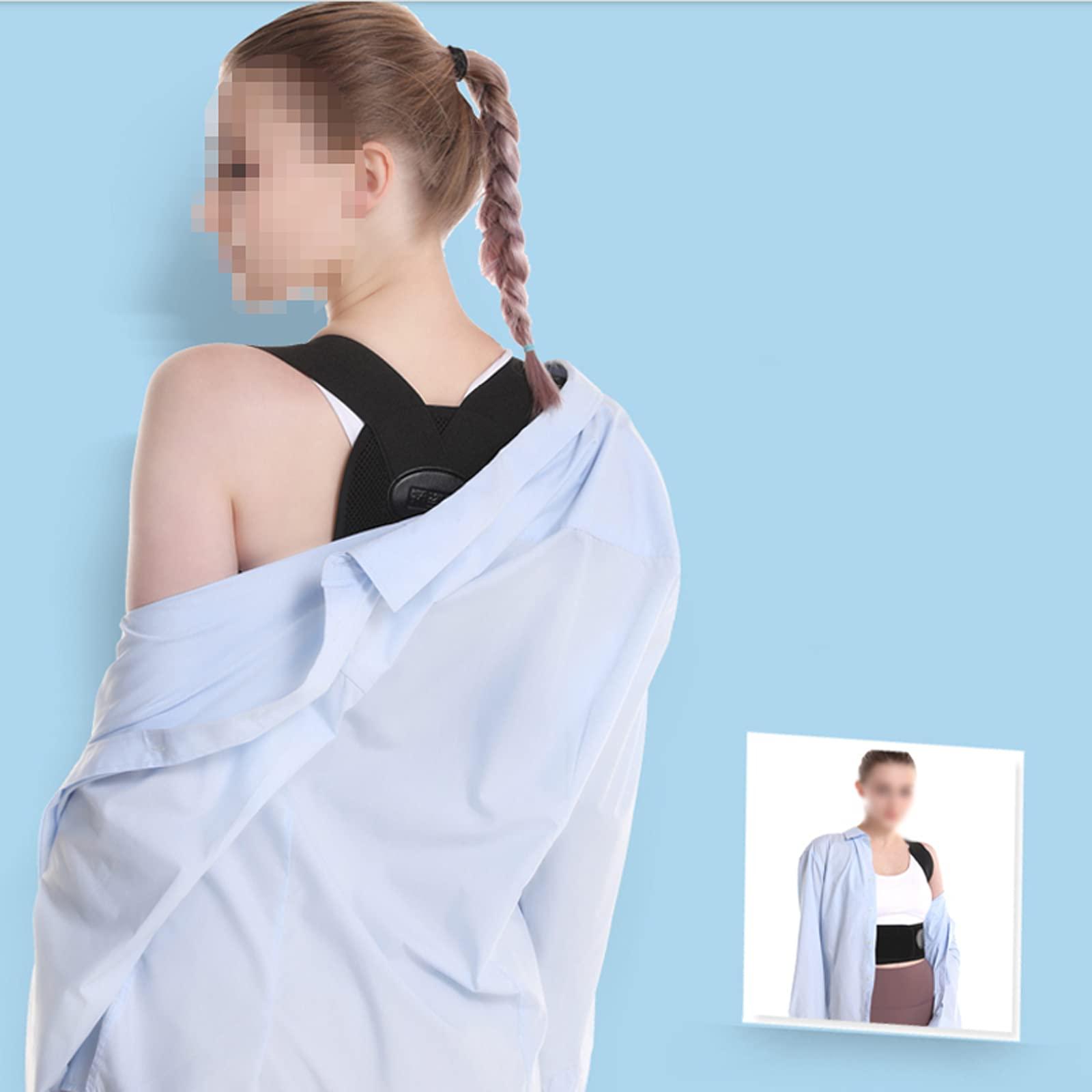 BAFAFA BAFAFA Posture Corrector Corrective Shaping Belt High Elasticity Adjustable Breathable Support for Spine Brace Back Shoulder Clavicle Support Neck Pain Relief,Black,XL