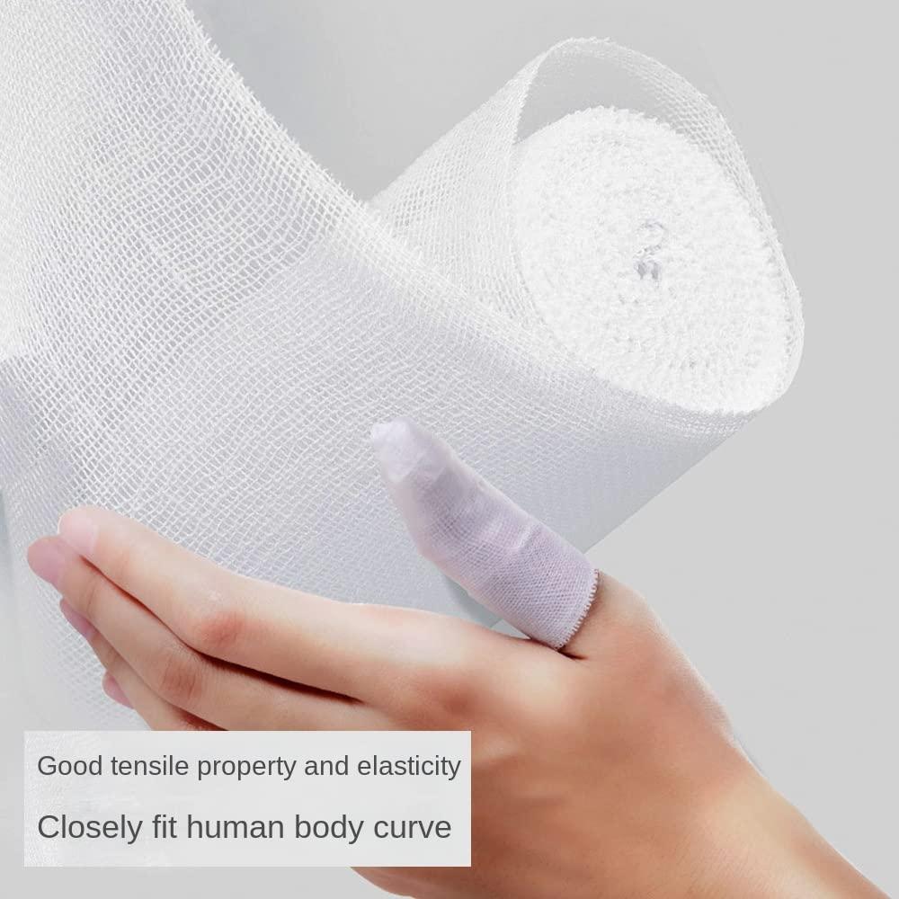 Bolesen Gauze Bandage Roll 6CM*6M 100% Cotton Gauze Rolls Bandages for Primary Wound Dressing Support 10 Rolls (Pack of 5)