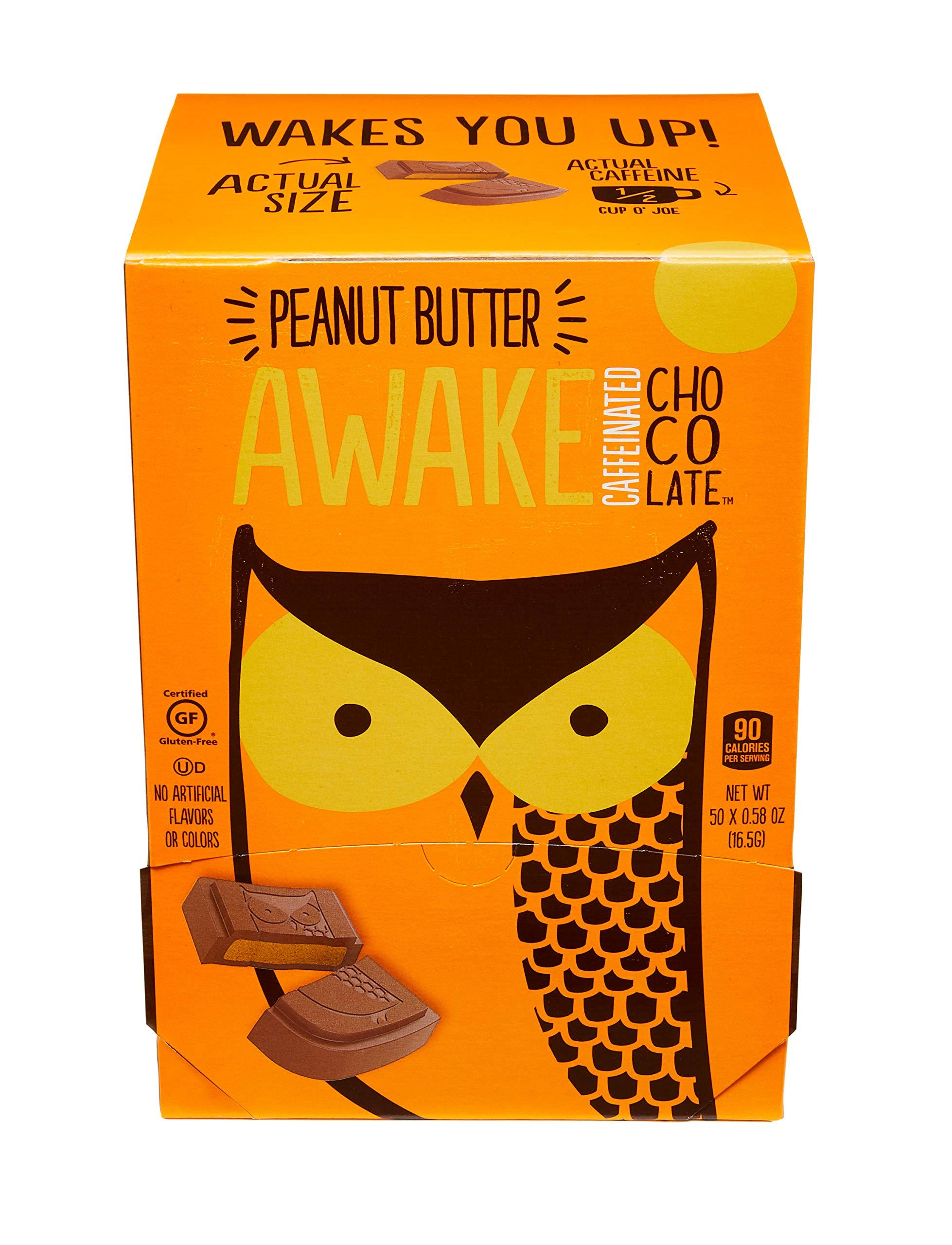 AWAKE Caffeinated Chocolate Awake Caffeinated Chocolate Energy Bites, Peanut Butter, 300 Count