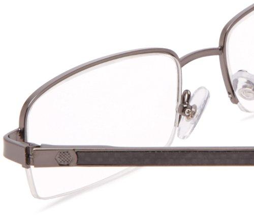 Foster Grant Foster Grant Men's Ashton Square Reading Glasses, Satin Gunmetal/Transparent, 54 mm, 1.75