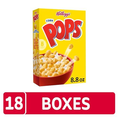 Corn Pops Kellogg\'s Corn Pops Breakfast Cereal, Kids Cereal, Family Breakfast, Original (18 Boxes)