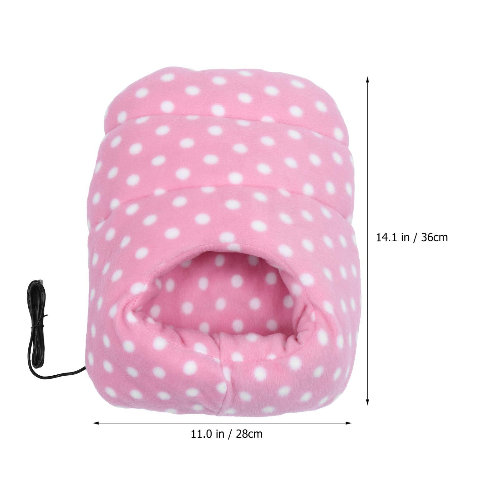 HEALLILY Heating Foot Warmer Heated Foot Warmers Foot Warm Cushion Anti Skid Plush Shoes Foot Warmer mat Electric Foot Massagers Heater Shoes Boots Electro-Thermal Office Super Soft Fleece