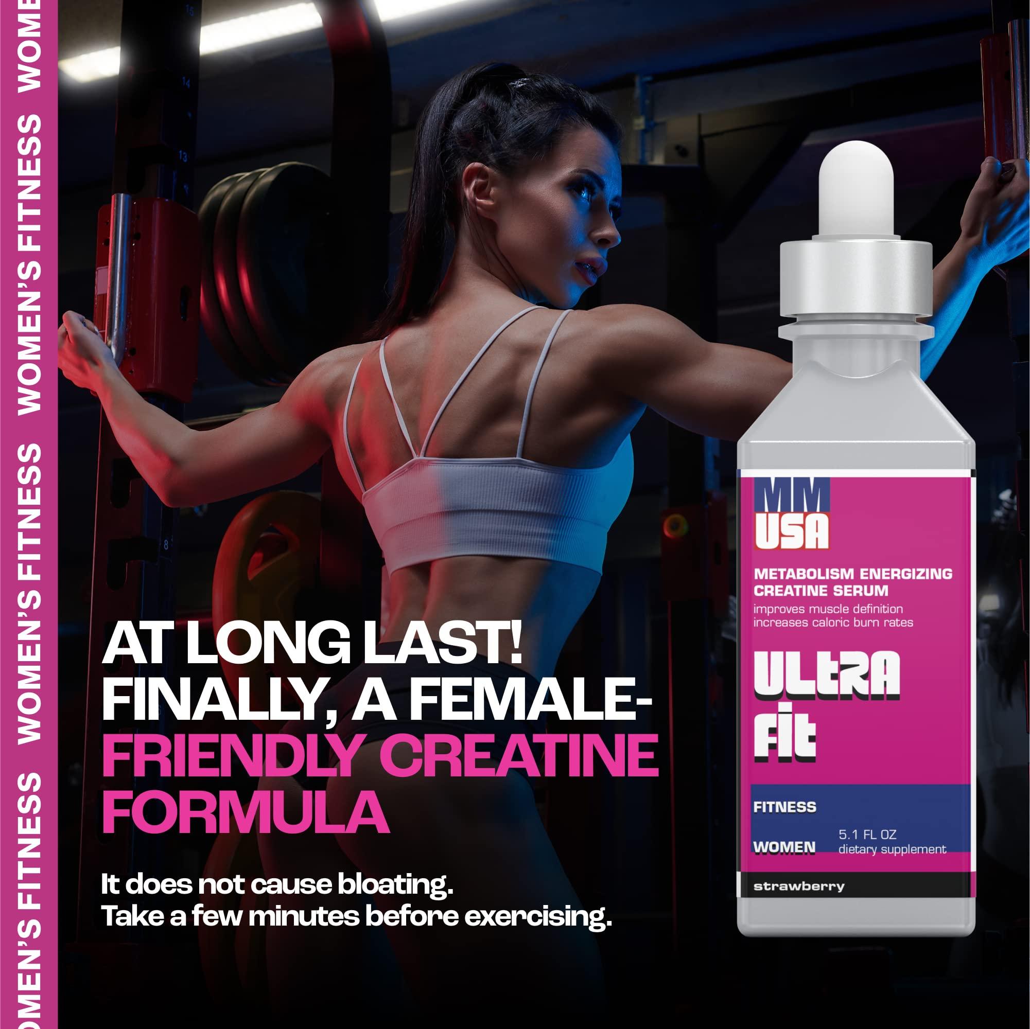 MMUSA Creatine for Women Athletes, Burn Fat, Pre-Workout, Fitness, Instant Energy, Muscle Tone, Aerobics, Endurance, Cycling, Running & Stamina. Muscle Without Bulk, Amino Acids, Vitamins. Cherry