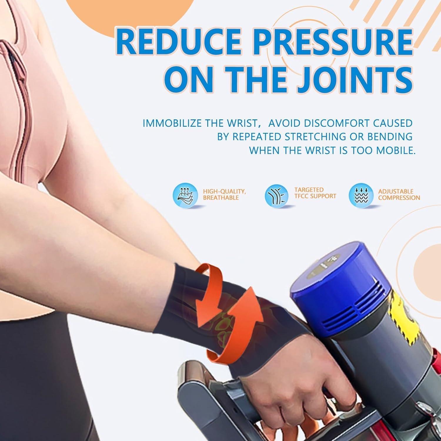 Bchois Bchois Wrist Brace Ulnar Wrist Brace Ultra-Thin Elastic for TFCC Tear,Wrist wraps Repetitive Wrist Use Injury,Support for Carpal Tunnel Pain & Tendonitis Relief,Fits Both Wrists (White)