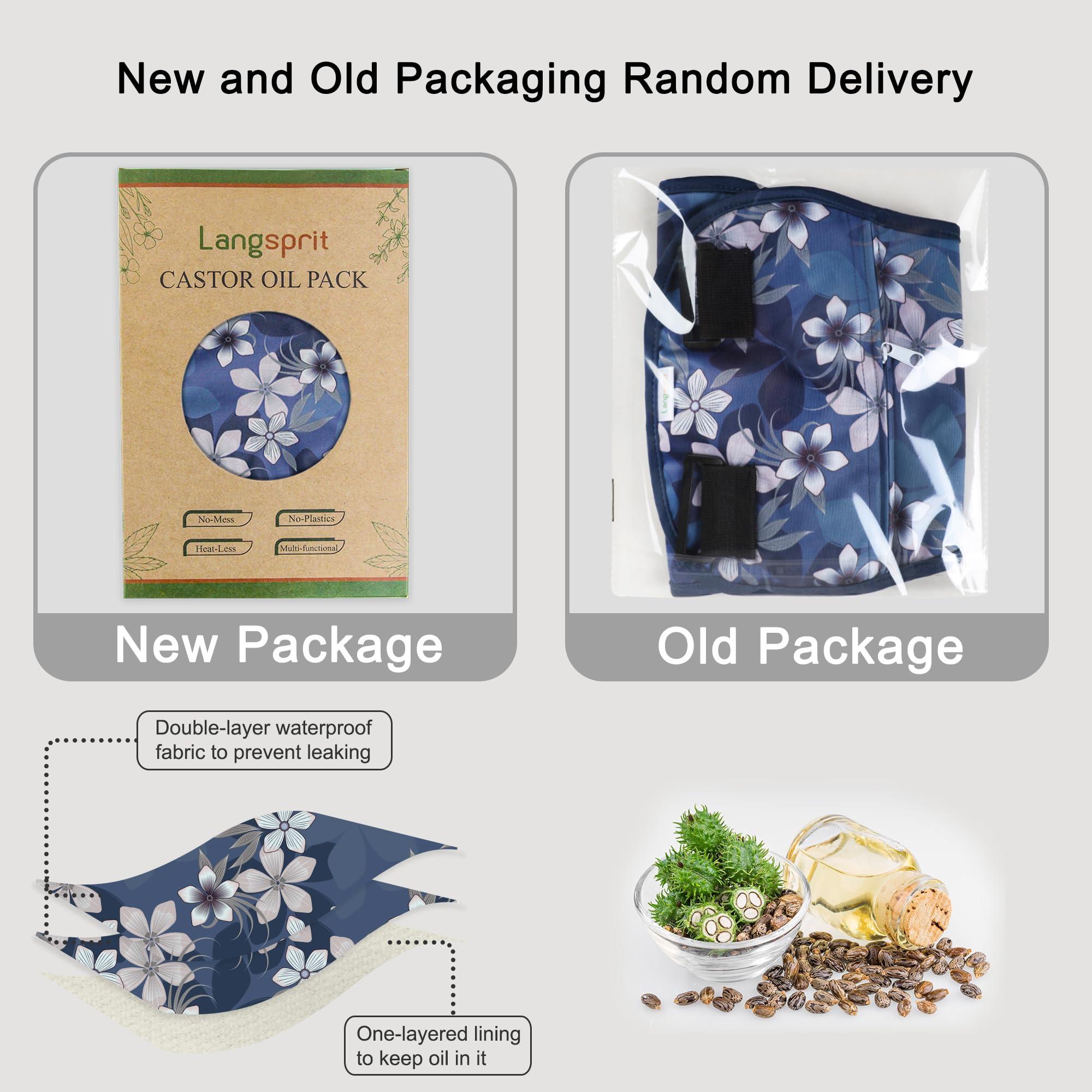 Langsprit Langsprit Castor Oil Pack Wrap,Organic Cotton Castor Oil Packs for Liver Detox,Reusable Castor Oil Pads Pack Compress for Stomach,Castor Oil Packs Body kit L