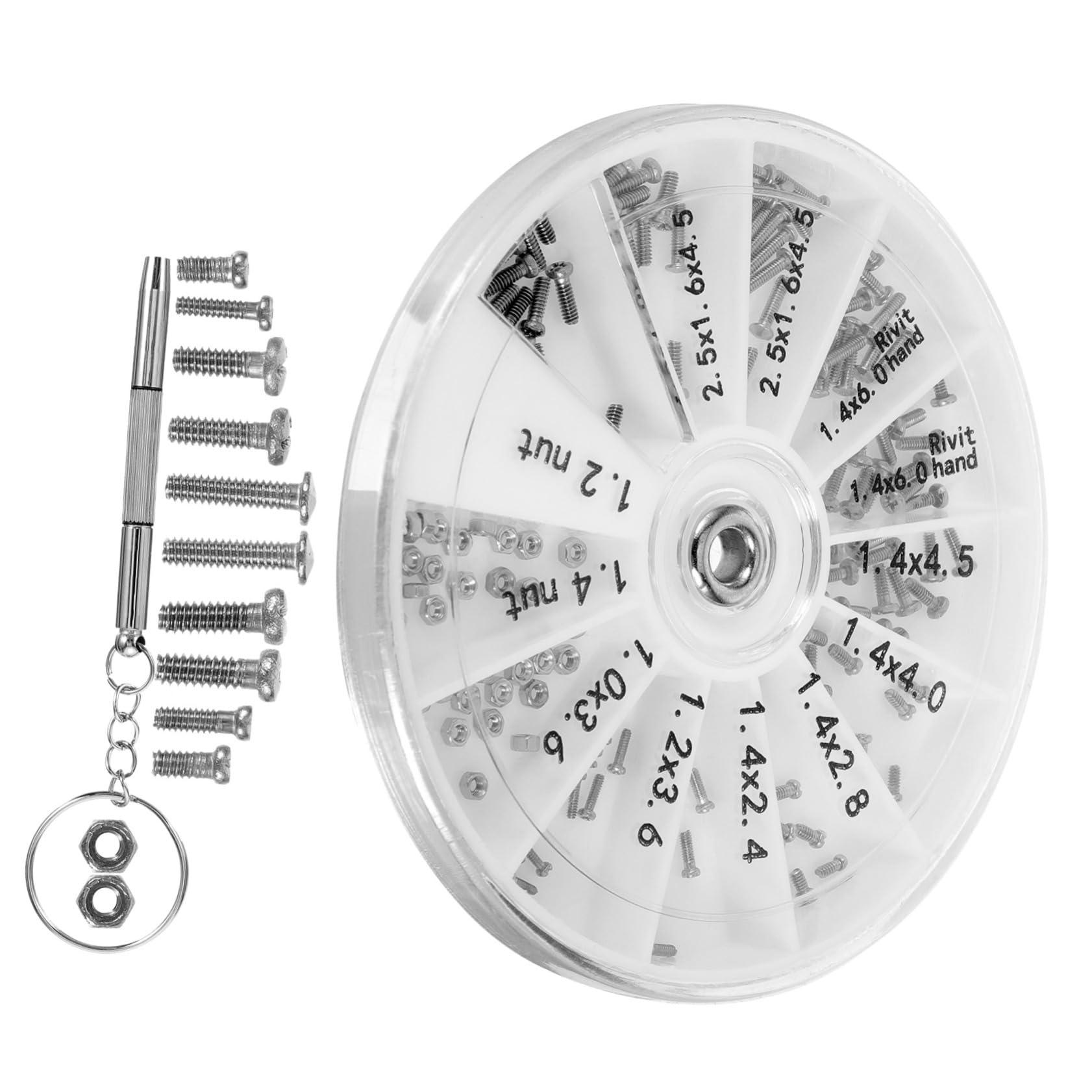 Beavorty Beavorty 4 Sets Eyeglass Screwdriver Kit Wipes Glasses Repairing Console Repair Kit Spectacle Repair Kit Cap Chain Eyewear Repair Kit Fix Torque Portable Remover Nut Silver Stainless Steel