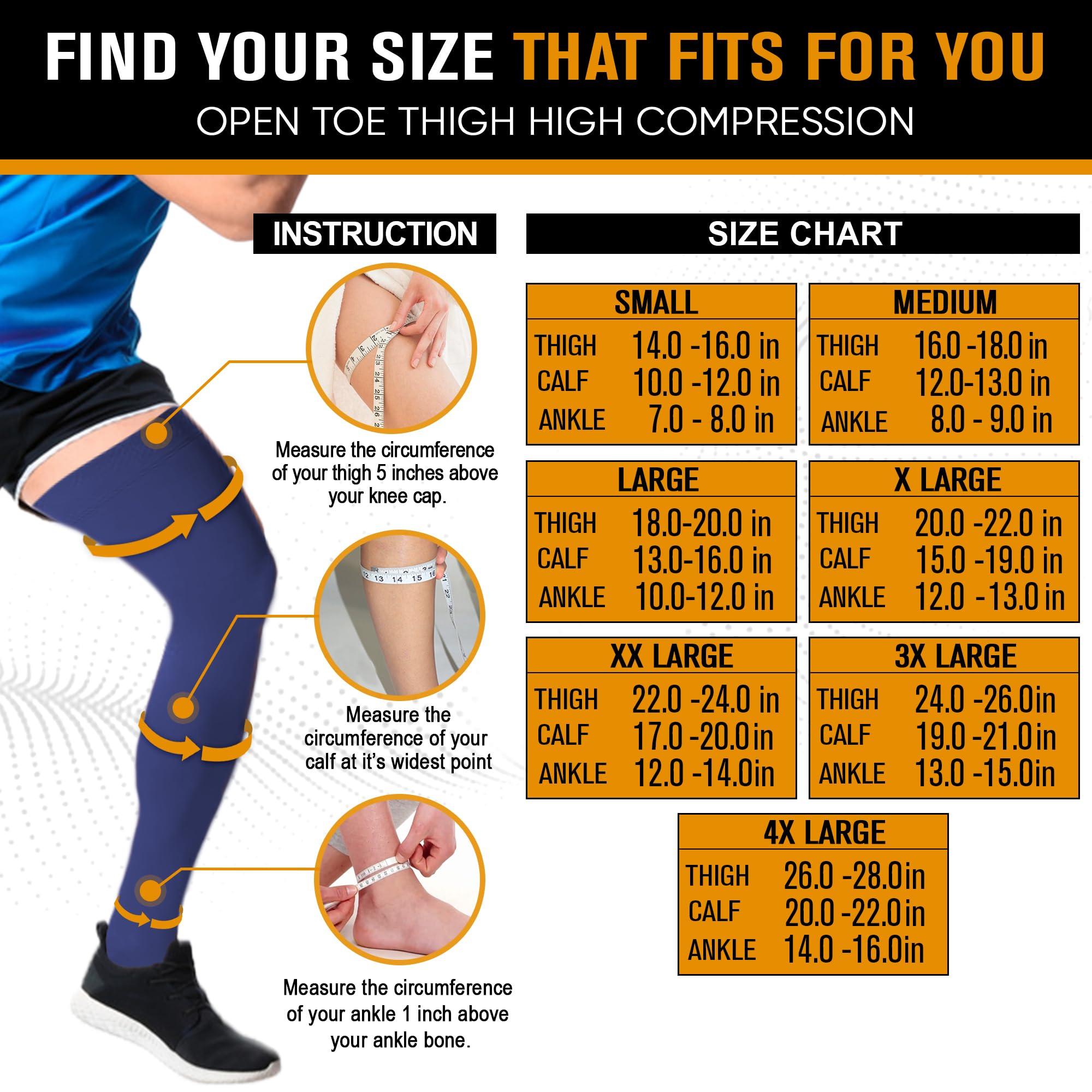 Doc Miller Doc Miller Thigh High Compression Socks Women and Men 20-30mmHg for Varicose Veins, Pregnancy Support Compression Stockings for Women, 1 Pair (Dark Blue, Small)