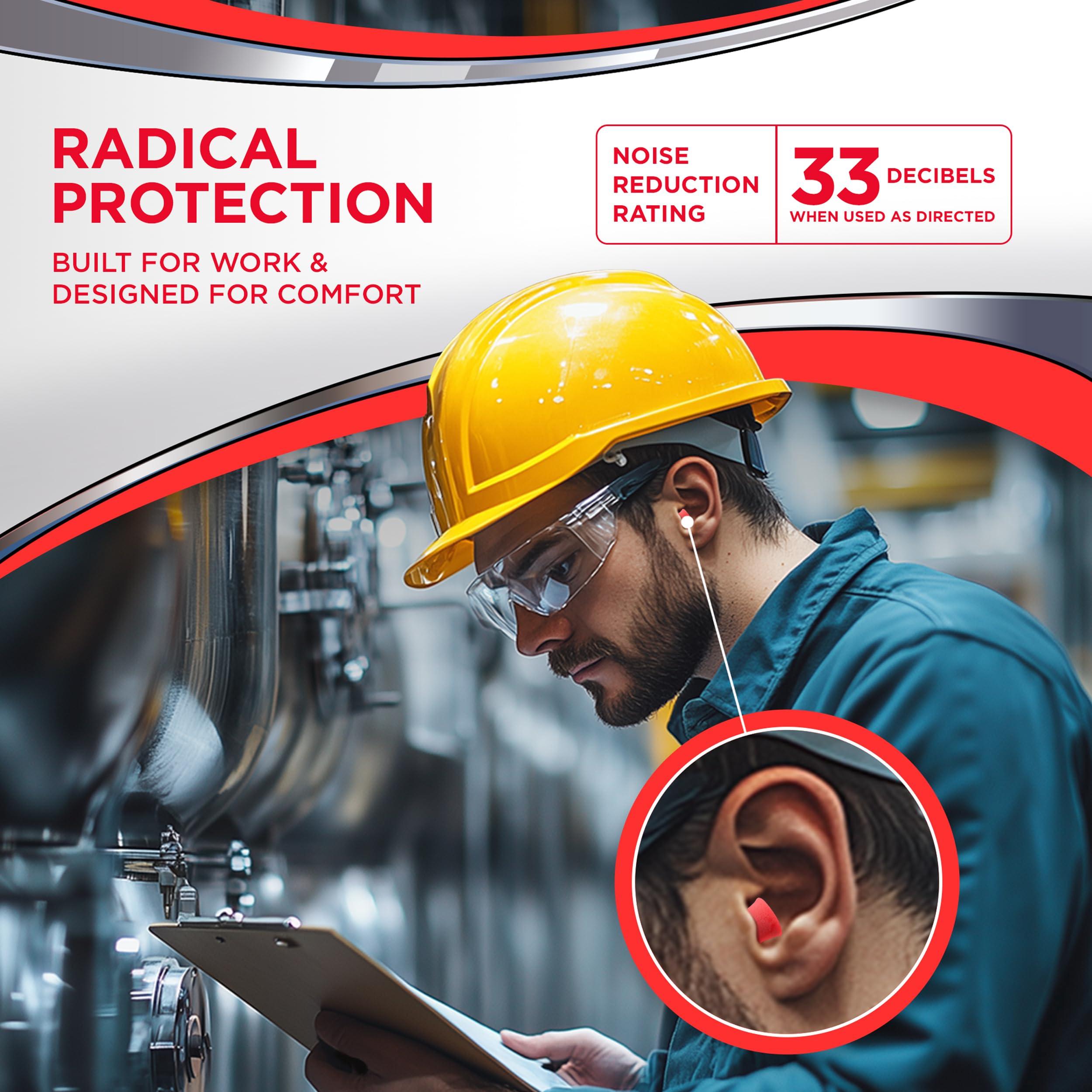 Hearos Hearos Radical Protection Foam Ear Plugs, Hearing Protection, NRR 33, 12 Pair, Orange (5801)