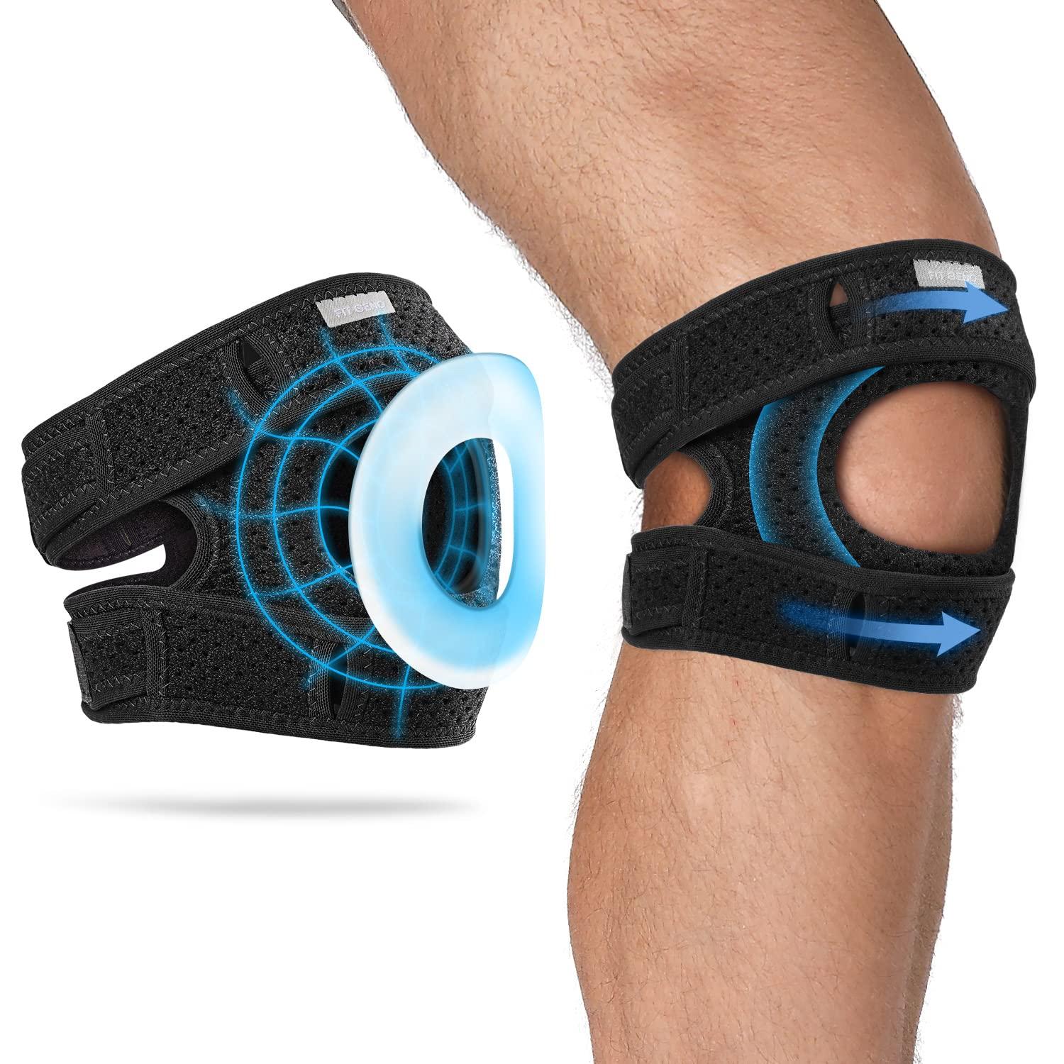 Fit Geno Fit Geno 1-Pack Patella Knee Brace for Knee Pain, Knee Compression Sleeve Knee Brace for Arthritis Pain and Support, Essential Workout Knee Guard Knee Pads for Women and Men,Small/Medium(Upper Knee:12-22 Inch)