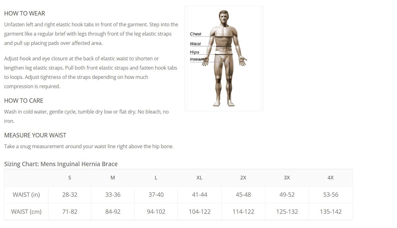 Underworks Underworks Inguinal Hernia Support Brace XLarge 41-44 Waist White