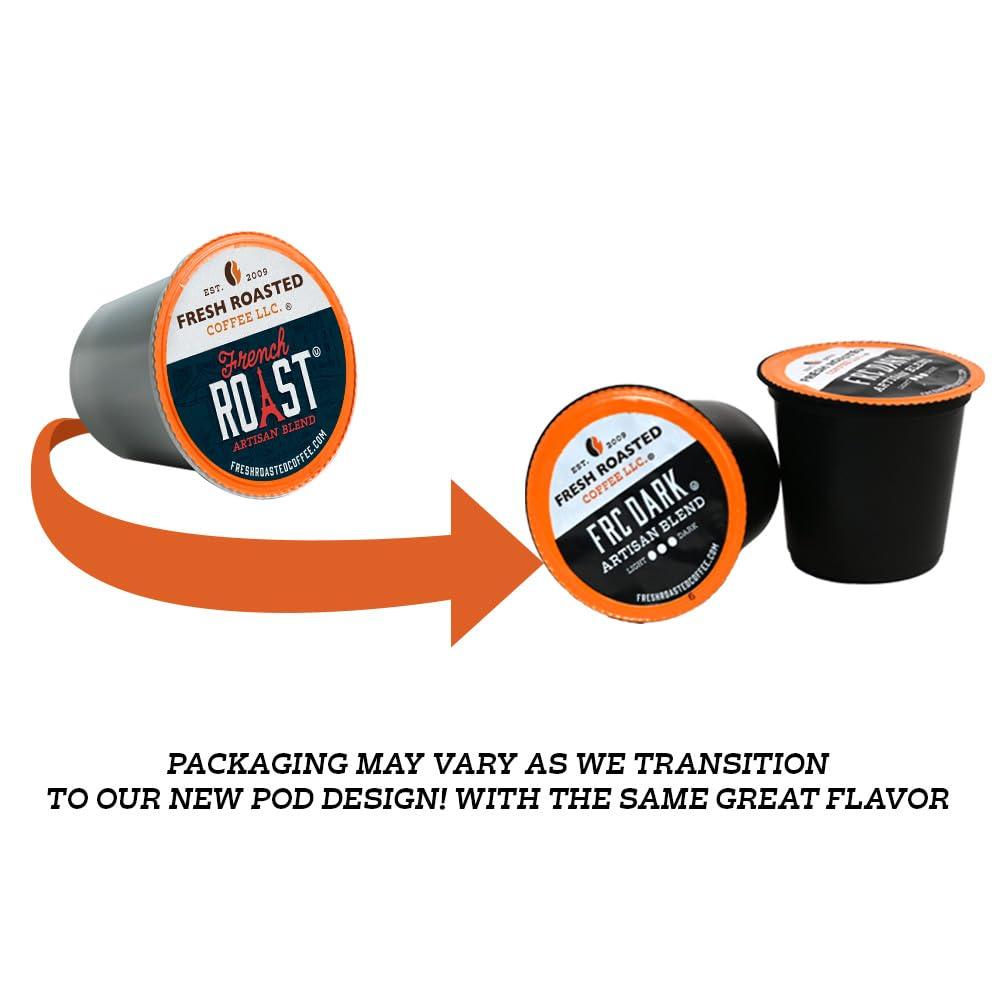 Fresh Roasted Coffee Fresh Roasted Coffee, Dark Roast Blend Variety Pack, K-Cup Compatible, 96 Count