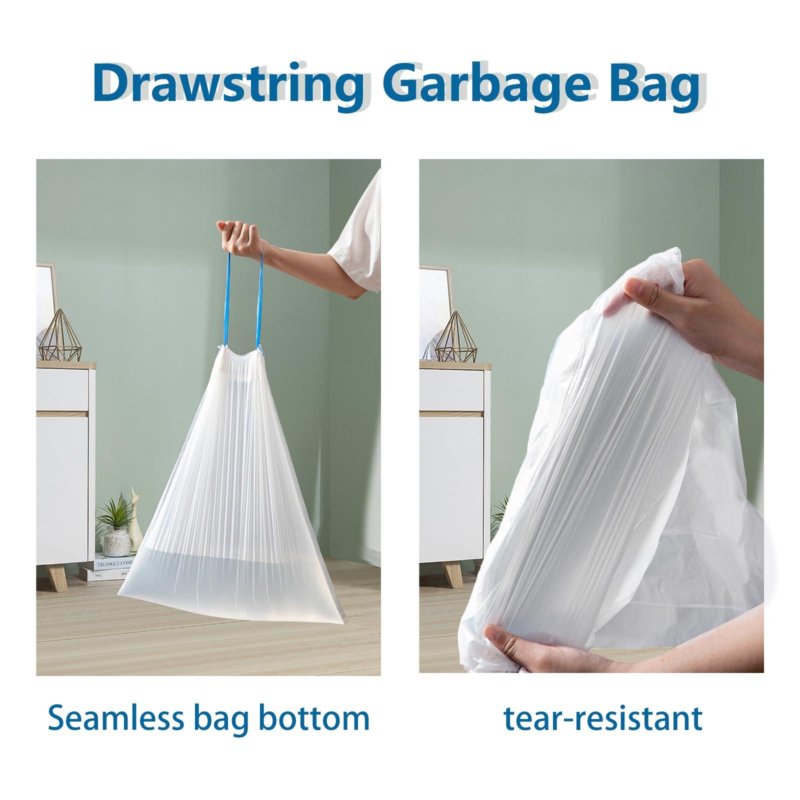 HUAPPNIO Garbage Bags, Small Drawstring Bin Bags 12L 45x50CM 75 PCS (Regular bagged)