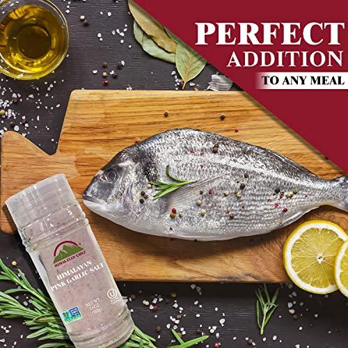 Himalayan Chef Himalayan Chef Himalayan Pink Garlic Salt -3.6 Oz (Pack of 1), Small Grinder of Garlic Salt Seasoning, Natural & Certified