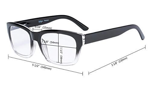 Eyekepper Eyekepper 5-pack Spring Hinges Large Square Frame Reading Glasses DEMI Yellow +0.75